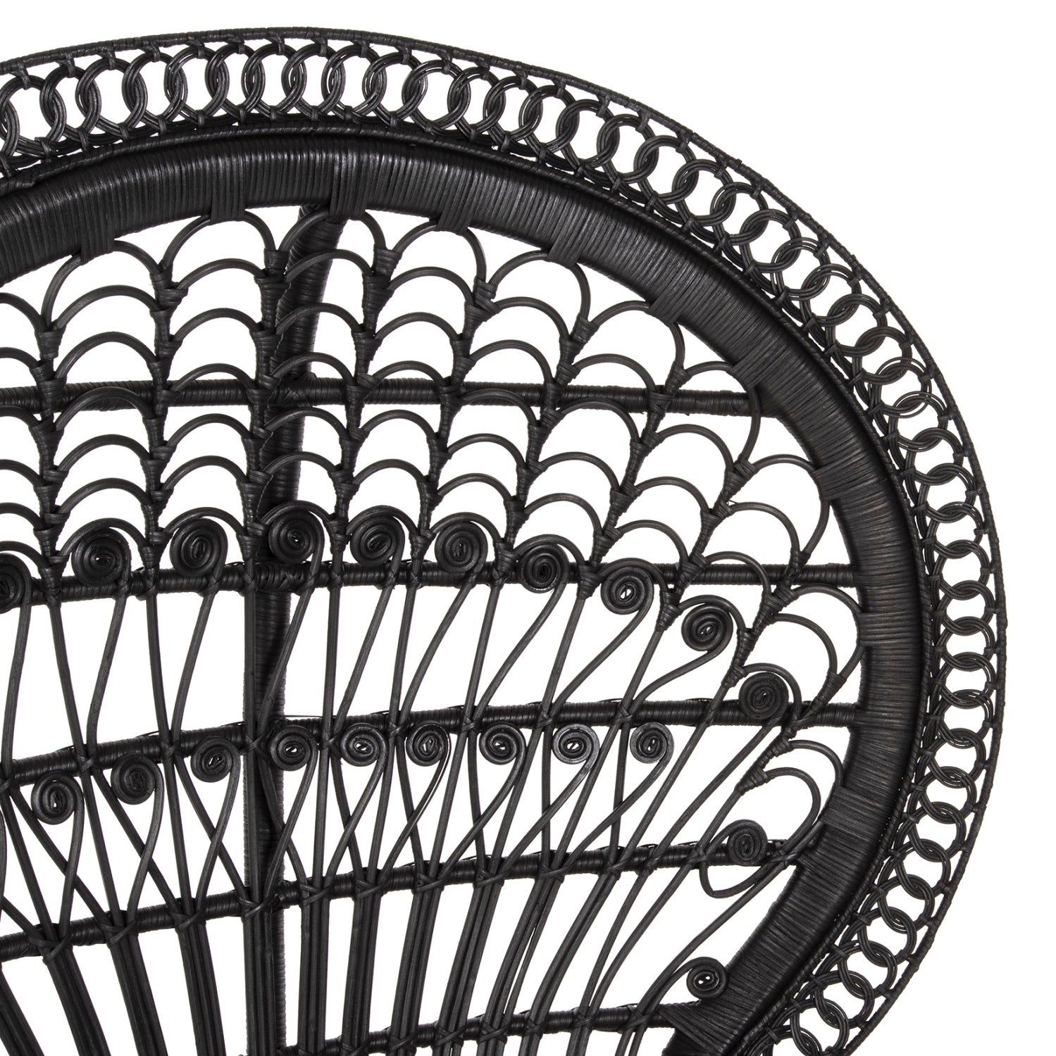 ΠΟΛΥΘΡΟΝΑ ROYAL PEACOCK HM9342.03 RATTAN ΜΑΥΡΟ-ΜΑΞΙΛΑΡΙ ΜΑΥΡΟ 114x72x150Yεκ.