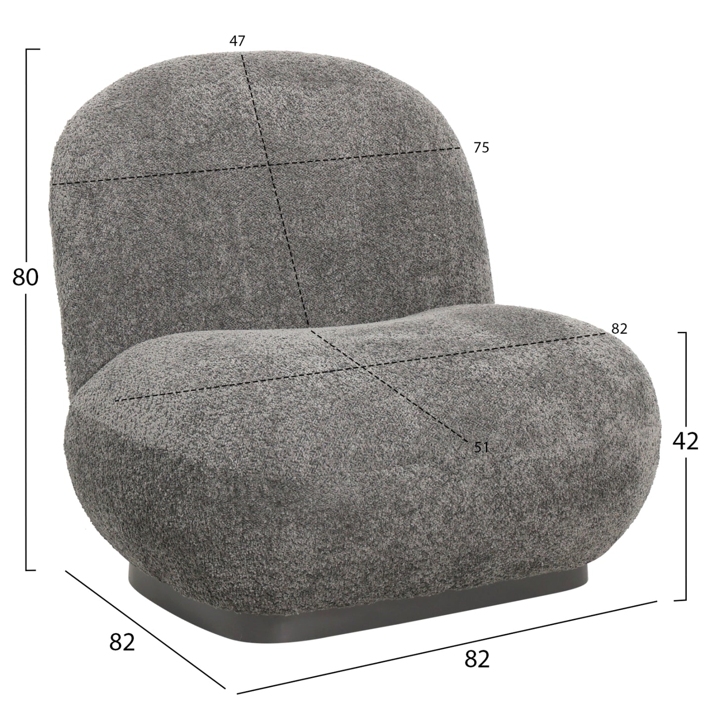 ΠΟΛΥΘΡΟΝΑ BEANY HM9591.01 ΓΚΡΙ ΜΠΟΥΚΛΕ ΥΦΑΣΜΑ 85x82x77Υ εκ.
