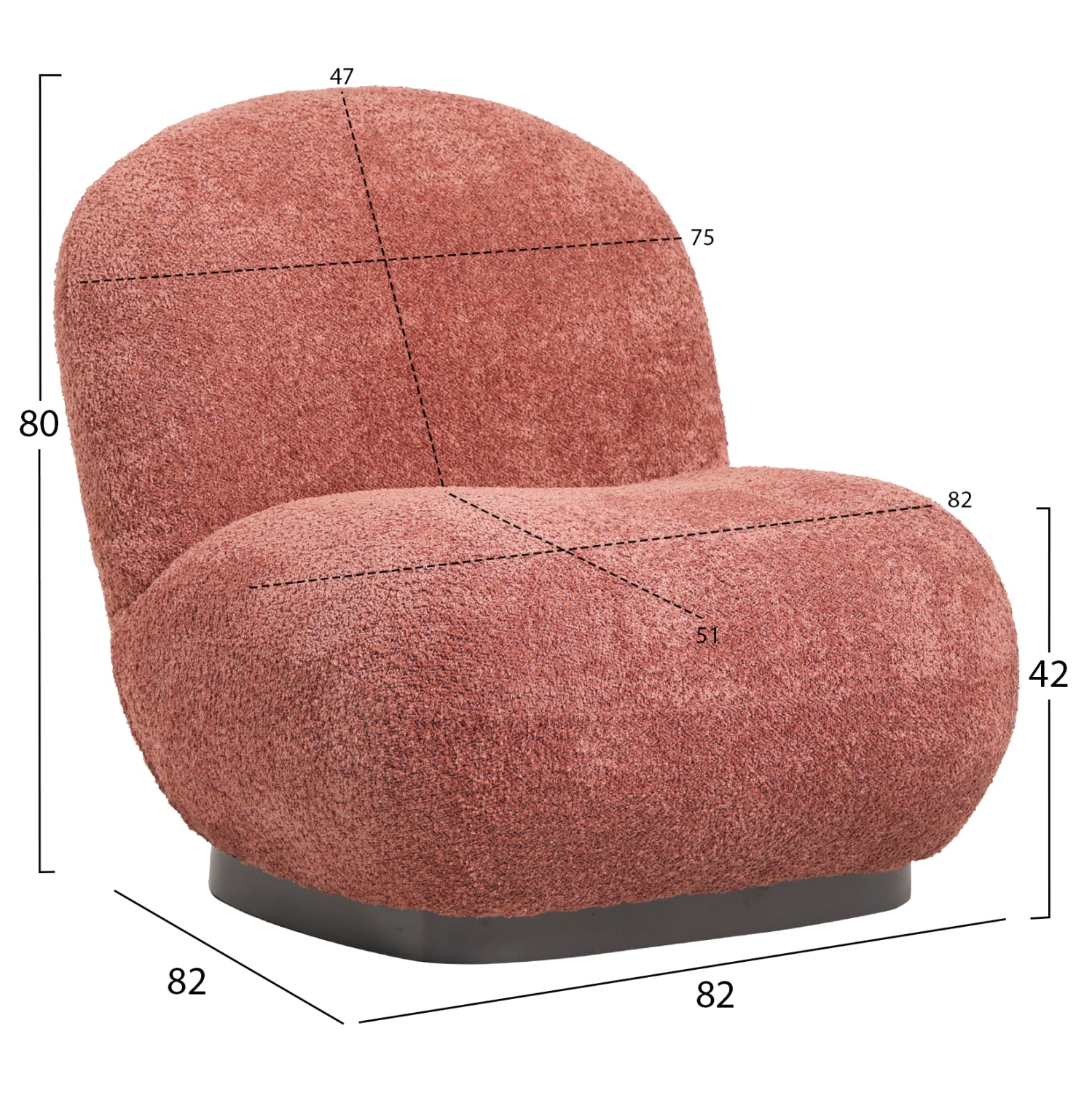 ΠΟΛΥΘΡΟΝΑ BEANY HM9591.02 ΡΟΖ ΜΠΟΥΚΛΕ ΥΦΑΣΜΑ 85x82x77Υ εκ.