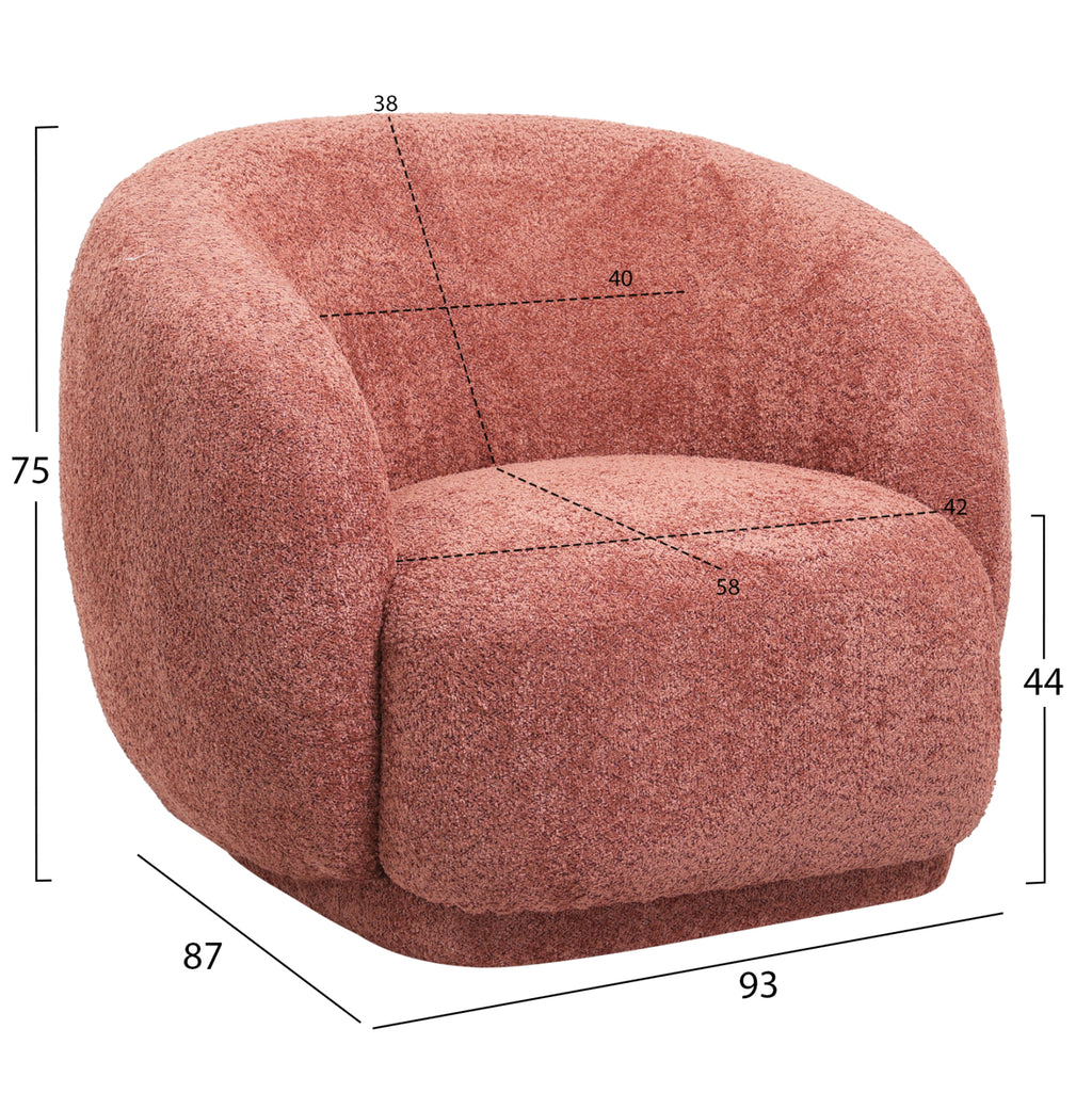 ΠΟΛΥΘΡΟΝΑ KARPEN HM9600.02 ΡΟΖ ΜΠΟΥΚΛΕ ΥΦΑΣΜΑ 93x87x78Υ εκ.
