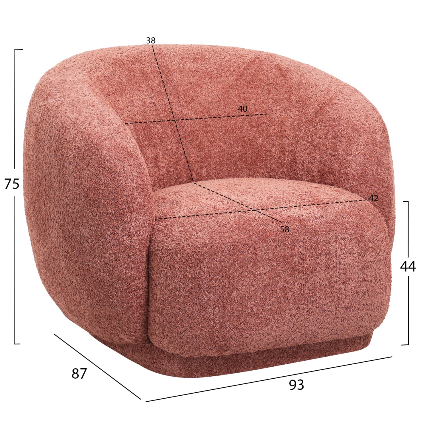 ΠΟΛΥΘΡΟΝΑ KARPEN HM9600.02 ΡΟΖ ΜΠΟΥΚΛΕ ΥΦΑΣΜΑ 93x87x78Υ εκ.