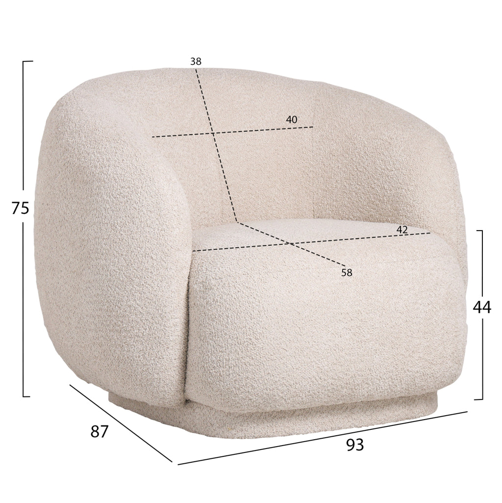 ΠΟΛΥΘΡΟΝΑ KARPEN HM9600.06 ΕΚΡΟΥ ΜΠΟΥΚΛΕ ΥΦΑΣΜΑ 93x87x78Υ εκ.