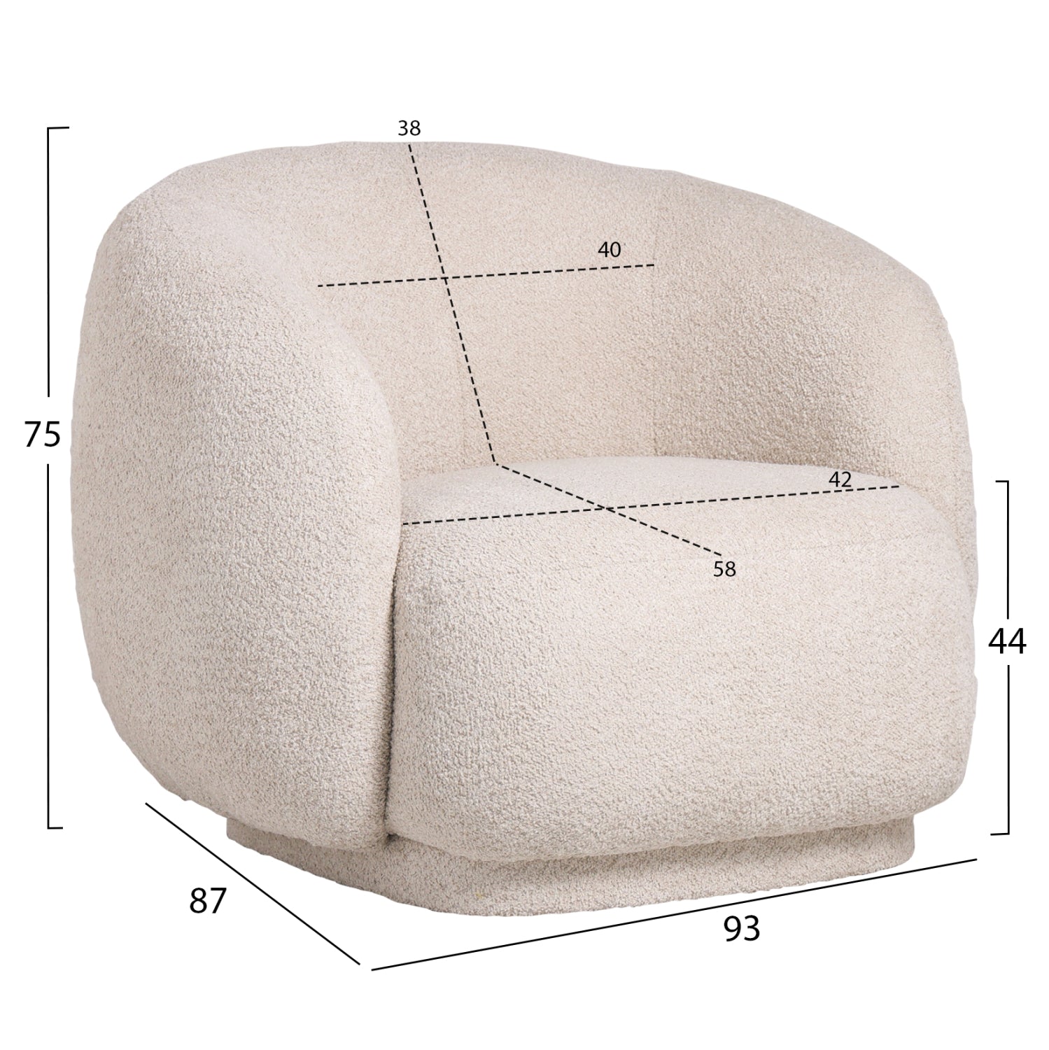ΠΟΛΥΘΡΟΝΑ KARPEN HM9600.06 ΕΚΡΟΥ ΜΠΟΥΚΛΕ ΥΦΑΣΜΑ 93x87x78Υ εκ.