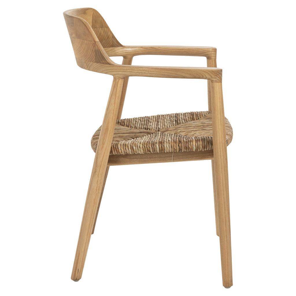 ΠΟΛΥΘΡΟΝΑ KINGSLEY HM9634.01 ΞΥΛΟ TEAK & ΨΑΘΑ ΣΕ ΦΥΣΙΚΟ ΧΡΩΜΑ 57,5x54x80Yεκ.
