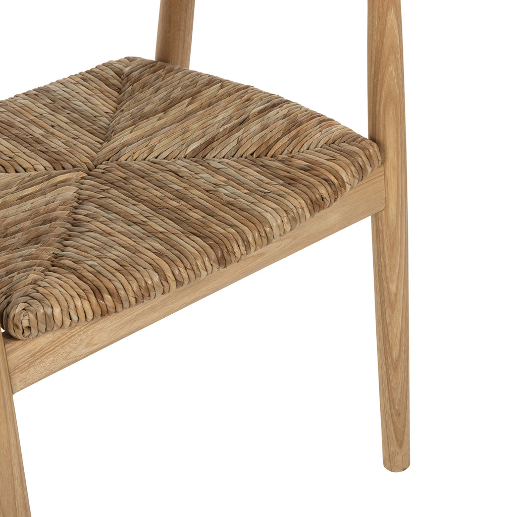 ΠΟΛΥΘΡΟΝΑ KINGSLEY HM9634.01 ΞΥΛΟ TEAK & ΨΑΘΑ ΣΕ ΦΥΣΙΚΟ ΧΡΩΜΑ 57,5x54x80Yεκ.