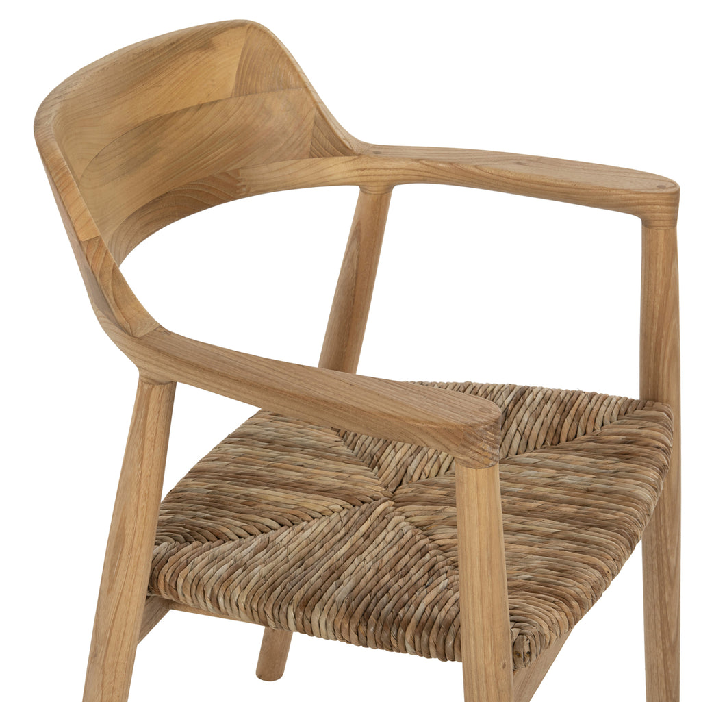 ΠΟΛΥΘΡΟΝΑ KINGSLEY HM9634.01 ΞΥΛΟ TEAK & ΨΑΘΑ ΣΕ ΦΥΣΙΚΟ ΧΡΩΜΑ 57,5x54x80Yεκ.