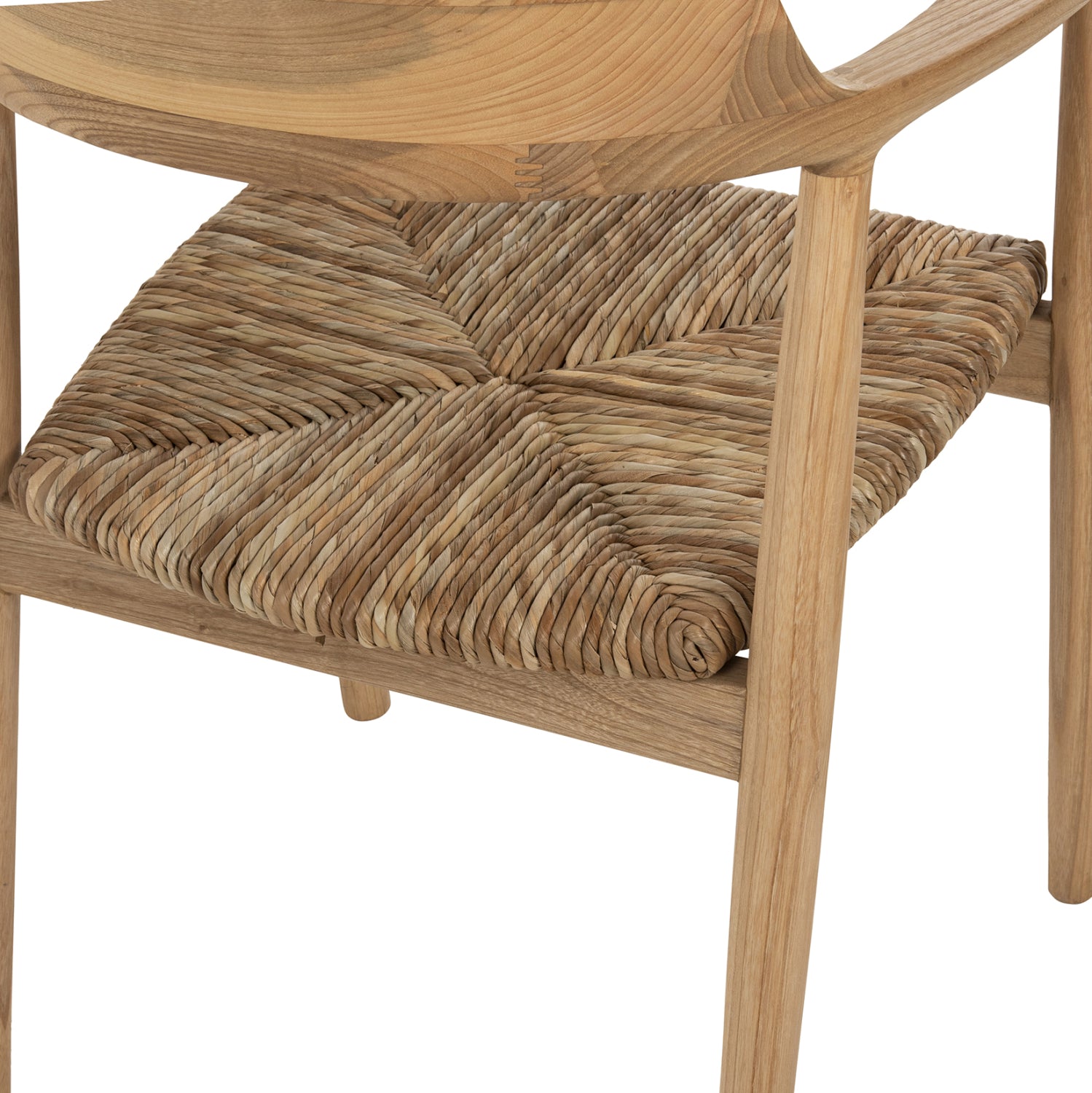 ΠΟΛΥΘΡΟΝΑ KINGSLEY HM9634.01 ΞΥΛΟ TEAK & ΨΑΘΑ ΣΕ ΦΥΣΙΚΟ ΧΡΩΜΑ 57,5x54x80Yεκ.
