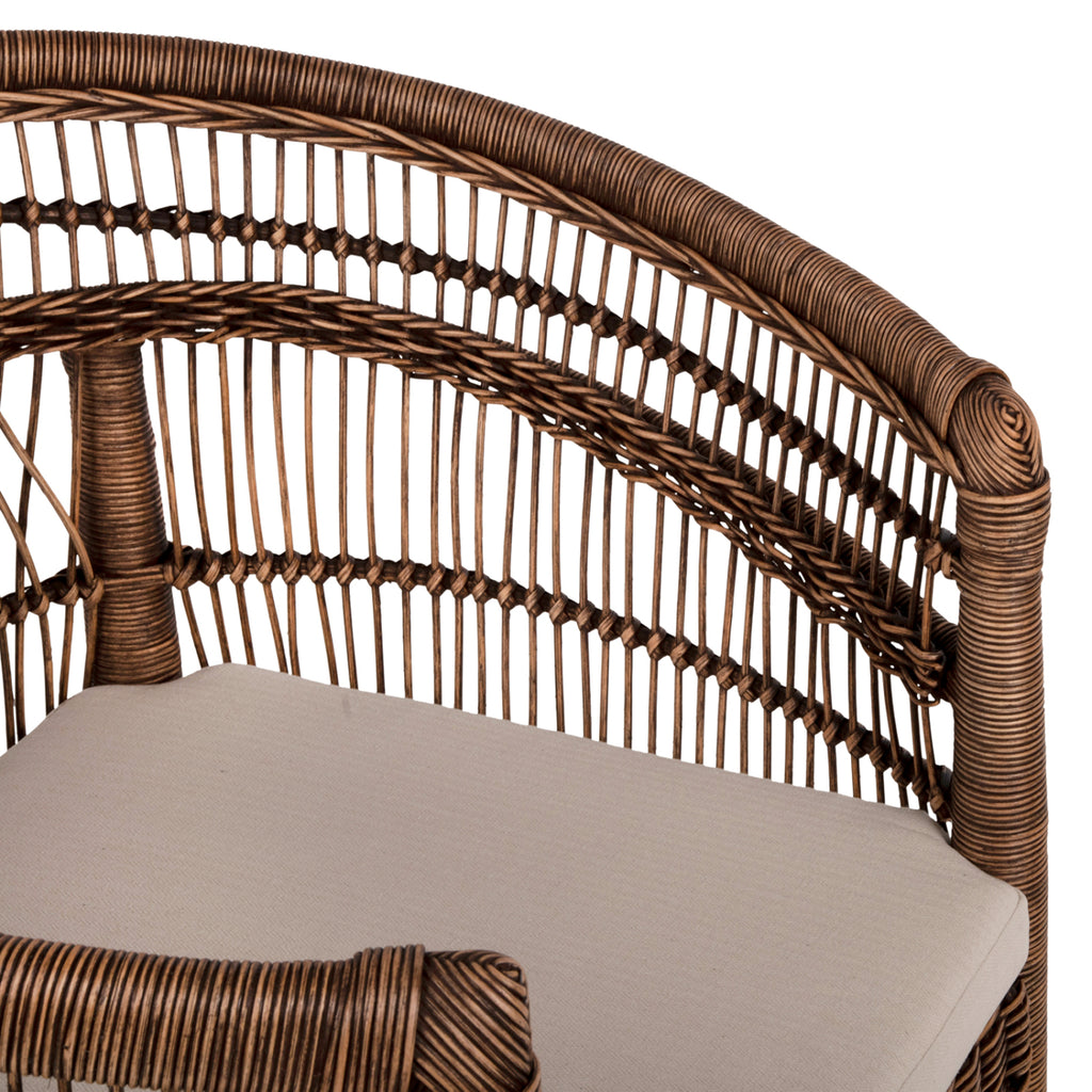 ΠΟΛΥΘΡΟΝΑ MALAWI HM9635.01 ΞΥΛΟ ΜΑΟΝΙ & RATTAN--Β'ΔΙΑΛΟΓΗΣ 80x70x86Υεκ.