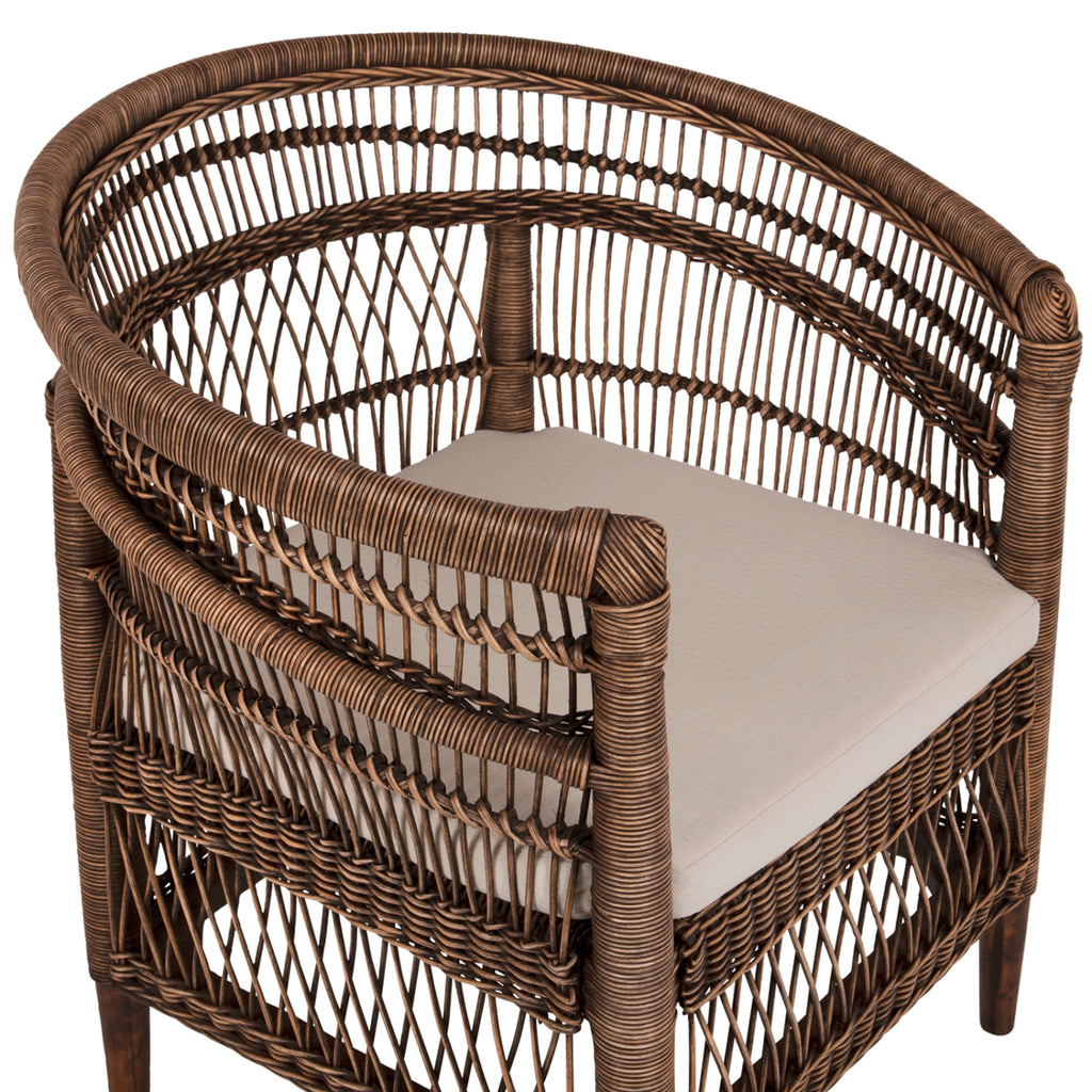 ΠΟΛΥΘΡΟΝΑ MALAWI HM9635.01 ΞΥΛΟ ΜΑΟΝΙ & RATTAN--Β'ΔΙΑΛΟΓΗΣ 80x70x86Υεκ.