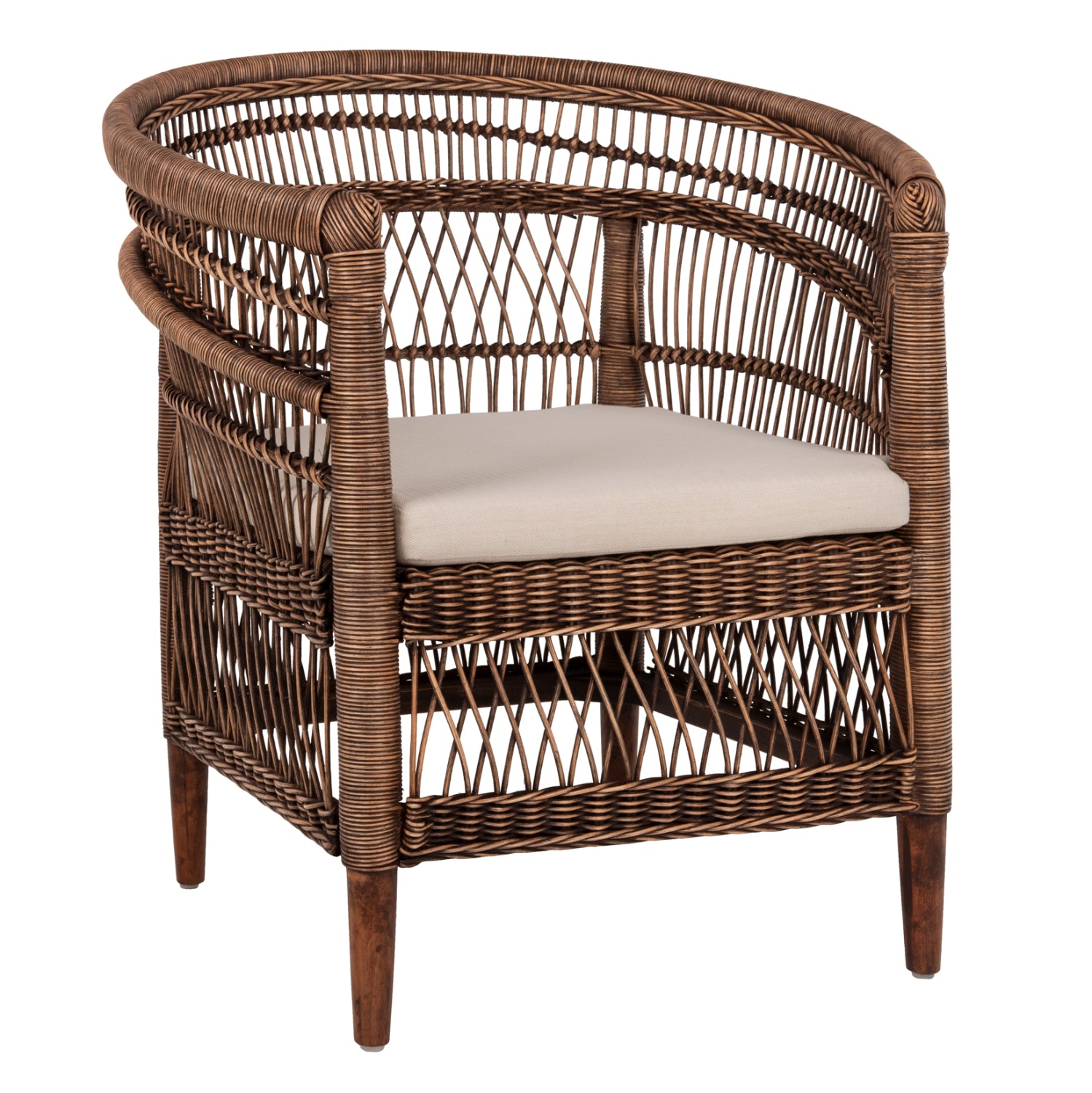 ΠΟΛΥΘΡΟΝΑ MALAWI HM9635.01 ΞΥΛΟ ΜΑΟΝΙ & RATTAN--Β'ΔΙΑΛΟΓΗΣ 80x70x86Υεκ.