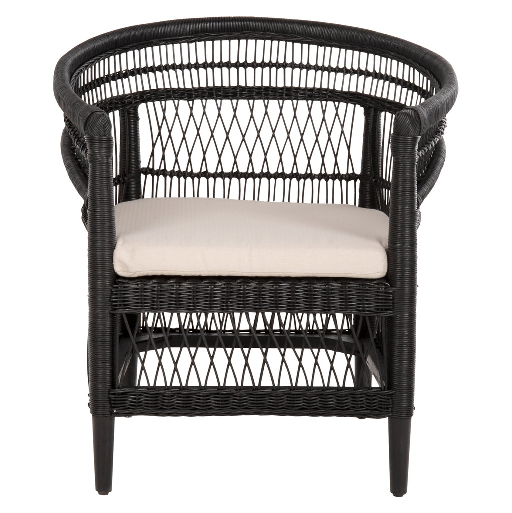 ΠΟΛΥΘΡΟΝΑ MALAWI HM9635.03 ΞΥΛΟ ΜΑΟΝΙ ΜΕ RATTAN ΜΑΥΡΟ--Β'ΔΙΑΛΟΓΗΣ 80x70x86Υεκ.