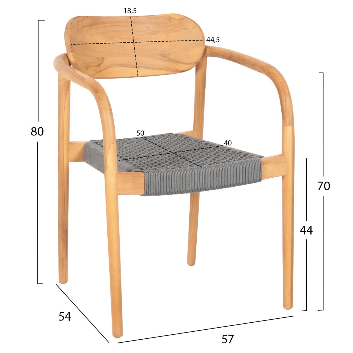 ΠΟΛΥΘΡΟΝΑ OSLO HM9636.08 ΞΥΛΟ TEAK ΦΥΣΙΚΟ & ΣΧΟΙΝΙ--B’ΔΙΑΛΟΓΗΣ 55x54x80Yεκ.