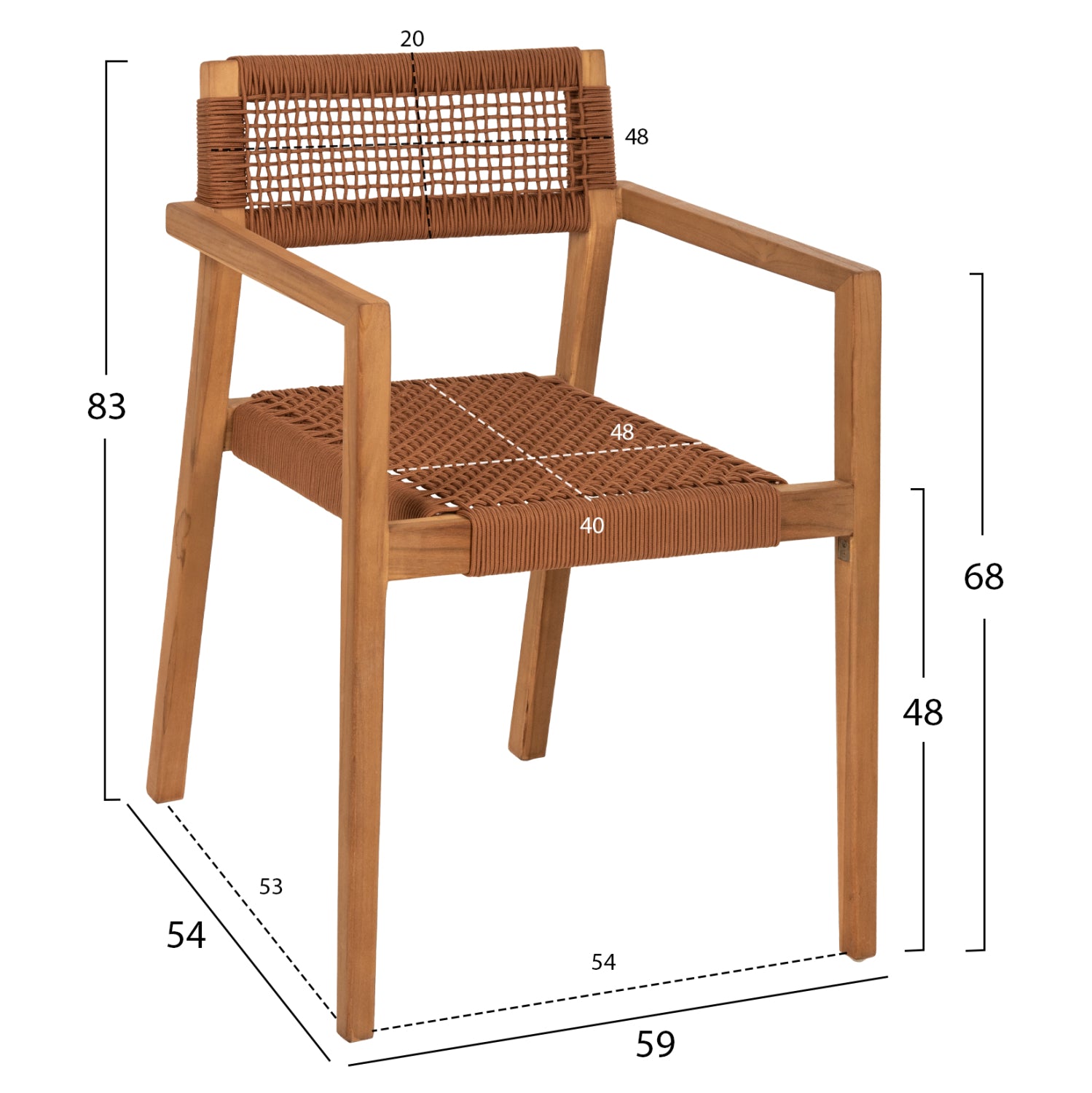 ΠΟΛΥΘΡΟΝΑ CHARLOTTE HM9637.01 ΞΥΛΟ TEAK & ΚΑΦΕ ΣΧΟΙΝΙ--B'ΔΙΑΛΟΓΗΣ 59x54x83Y εκ.