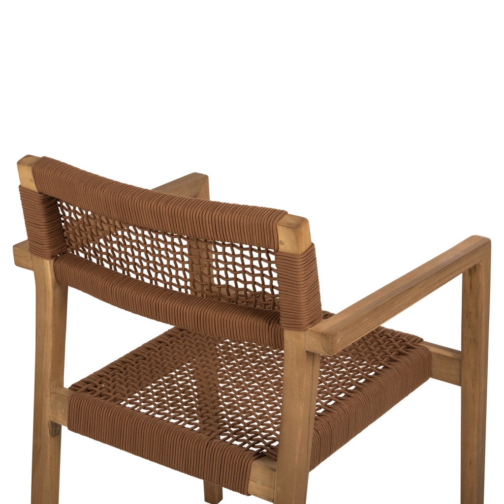 ΠΟΛΥΘΡΟΝΑ CHARLOTTE HM9637.01 ΞΥΛΟ TEAK & ΚΑΦΕ ΣΧΟΙΝΙ--B'ΔΙΑΛΟΓΗΣ 59x54x83Y εκ.