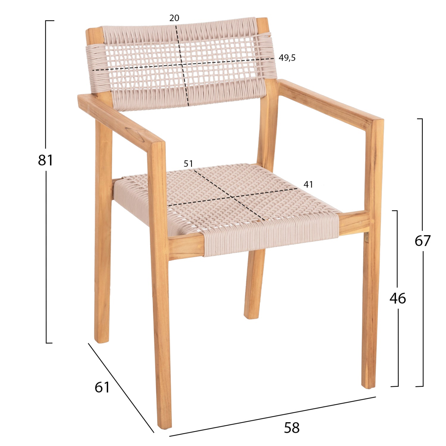 ΠΟΛΥΘΡΟΝΑ CHARLOTTE HM9637.07 ΞΥΛΟ TEAK & ΜΠΕΖ ΣΧΟΙΝΙ--B'ΔΙΑΛΟΓΗΣ 58x61x81Yεκ.
