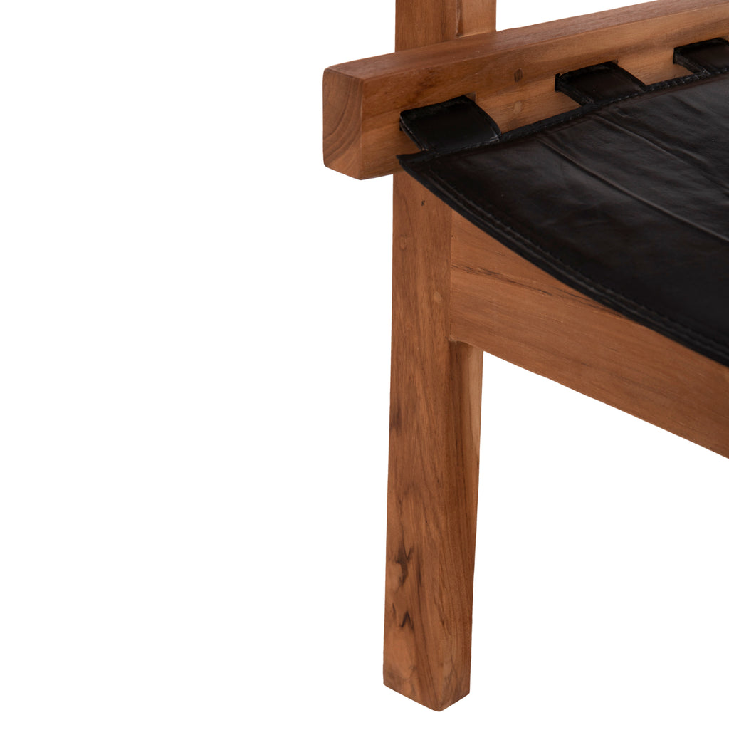 ΠΟΛΥΘΡΟΝΑ KONNA HM9928.01 TEAK ΞΥΛΟ ΣΕ ΦΥΣΙΚΟ-ΔΕΡΜΑ ΑΓΕΛΑΔΟΣ ΣΕ ΜΑΥΡΟ 80x64x73Υεκ.