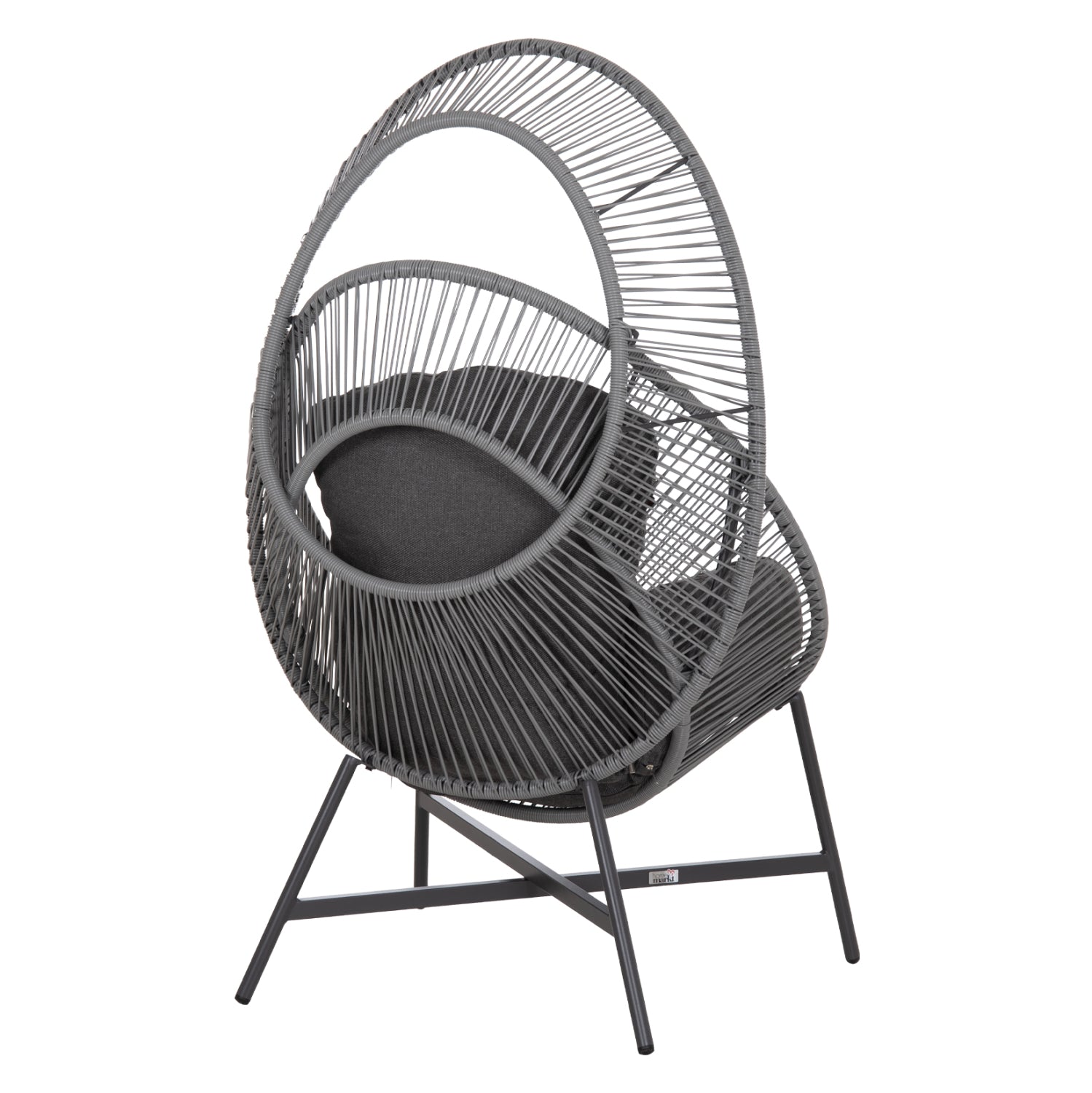 ΠΟΛΥΘΡΟΝΑ-ΦΩΛΙΑ RULER HM6506.01 ΓΚΡΙ ΜΕΤΑΛΛΟ-P.E.RATTAN-ΜΑΞΙΛΑΡΙΑ 90x85x154Υεκ
