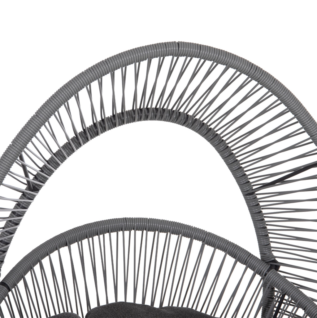 ΠΟΛΥΘΡΟΝΑ-ΦΩΛΙΑ RULER HM6506.01 ΓΚΡΙ ΜΕΤΑΛΛΟ-P.E.RATTAN-ΜΑΞΙΛΑΡΙΑ 90x85x154Υεκ