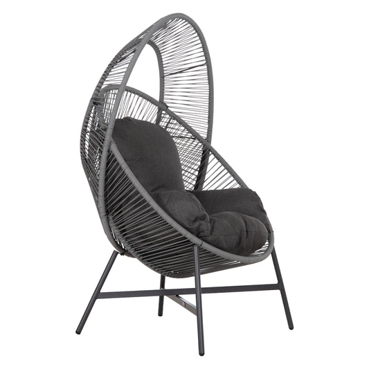 ΠΟΛΥΘΡΟΝΑ-ΦΩΛΙΑ RULER HM6506.01 ΓΚΡΙ ΜΕΤΑΛΛΟ-P.E.RATTAN-ΜΑΞΙΛΑΡΙΑ 90x85x154Υεκ