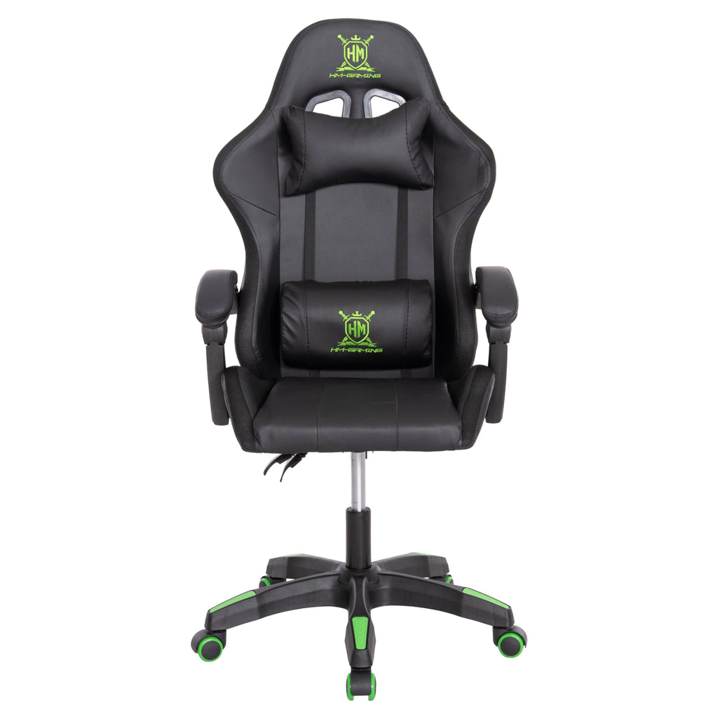 ΠΟΛΥΘΡΟΝΑ GAMING DARREN HM1203.03 ΜΑΥΡΟ-ΠΡΑΣΙΝΟ PVC 58.5x100x120Υεκ.