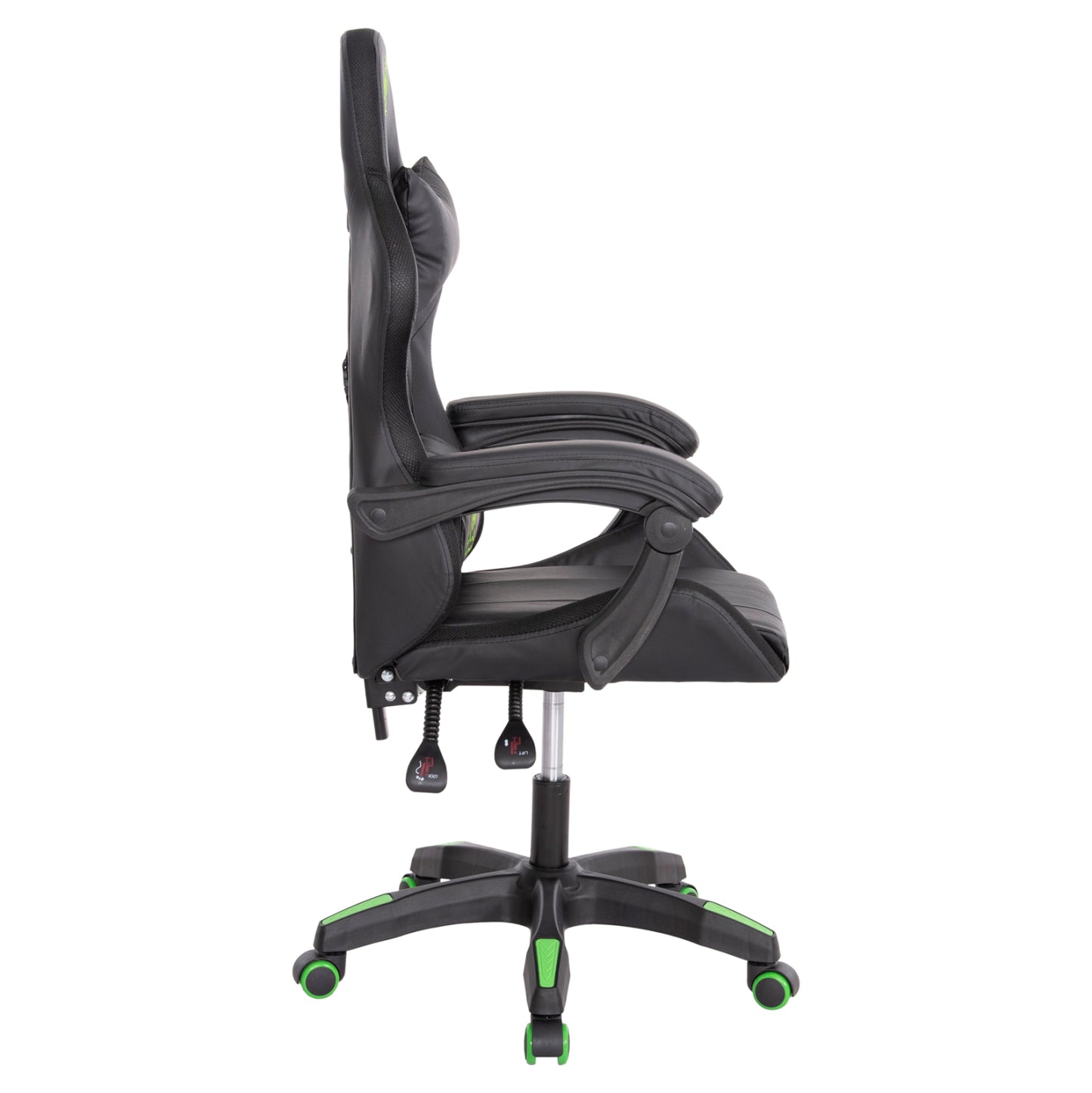 ΠΟΛΥΘΡΟΝΑ GAMING DARREN HM1203.03 ΜΑΥΡΟ-ΠΡΑΣΙΝΟ PVC 58.5x100x120Υεκ.