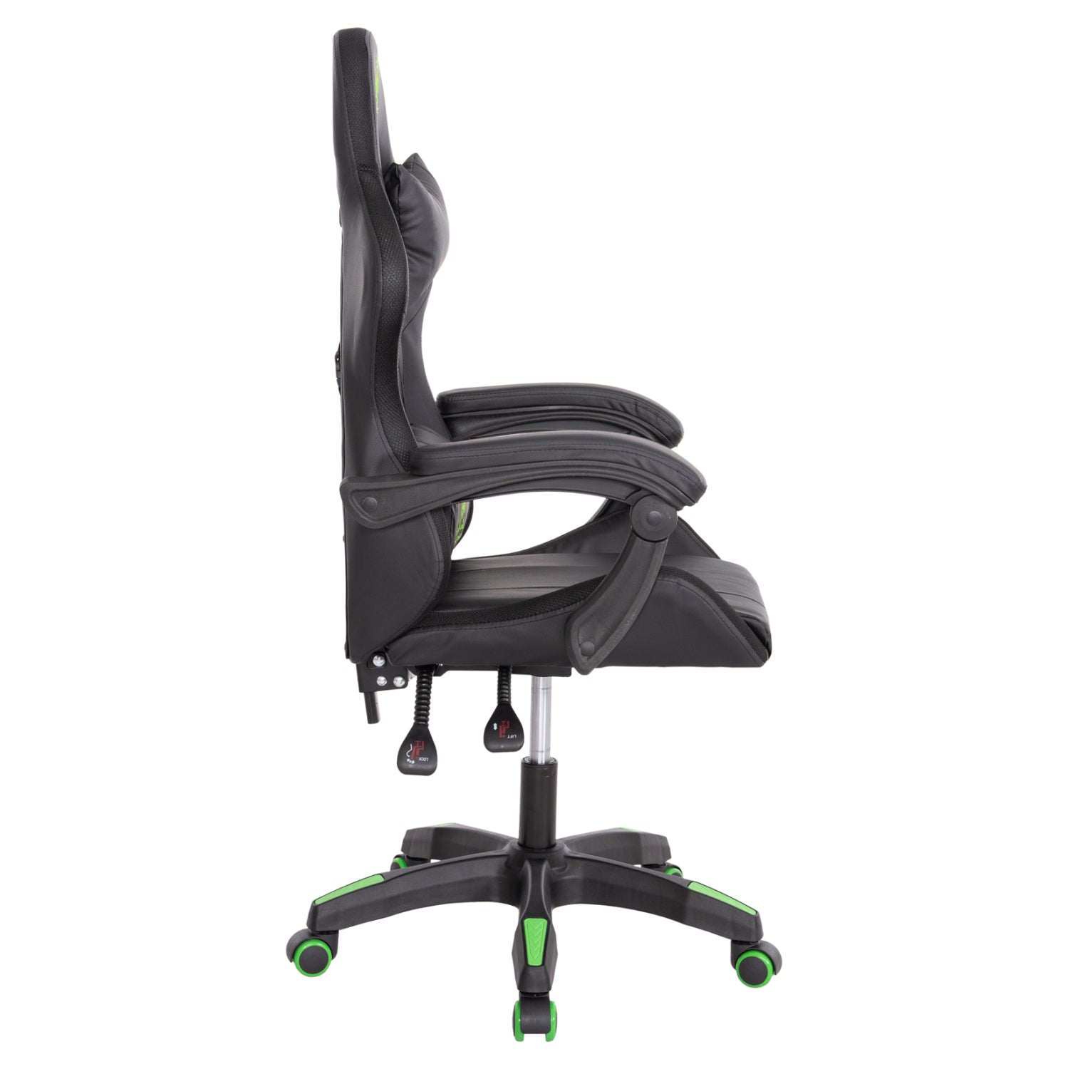 ΠΟΛΥΘΡΟΝΑ GAMING DARREN HM1203.03 ΜΑΥΡΟ-ΠΡΑΣΙΝΟ PVC 58.5x100x120Υεκ.