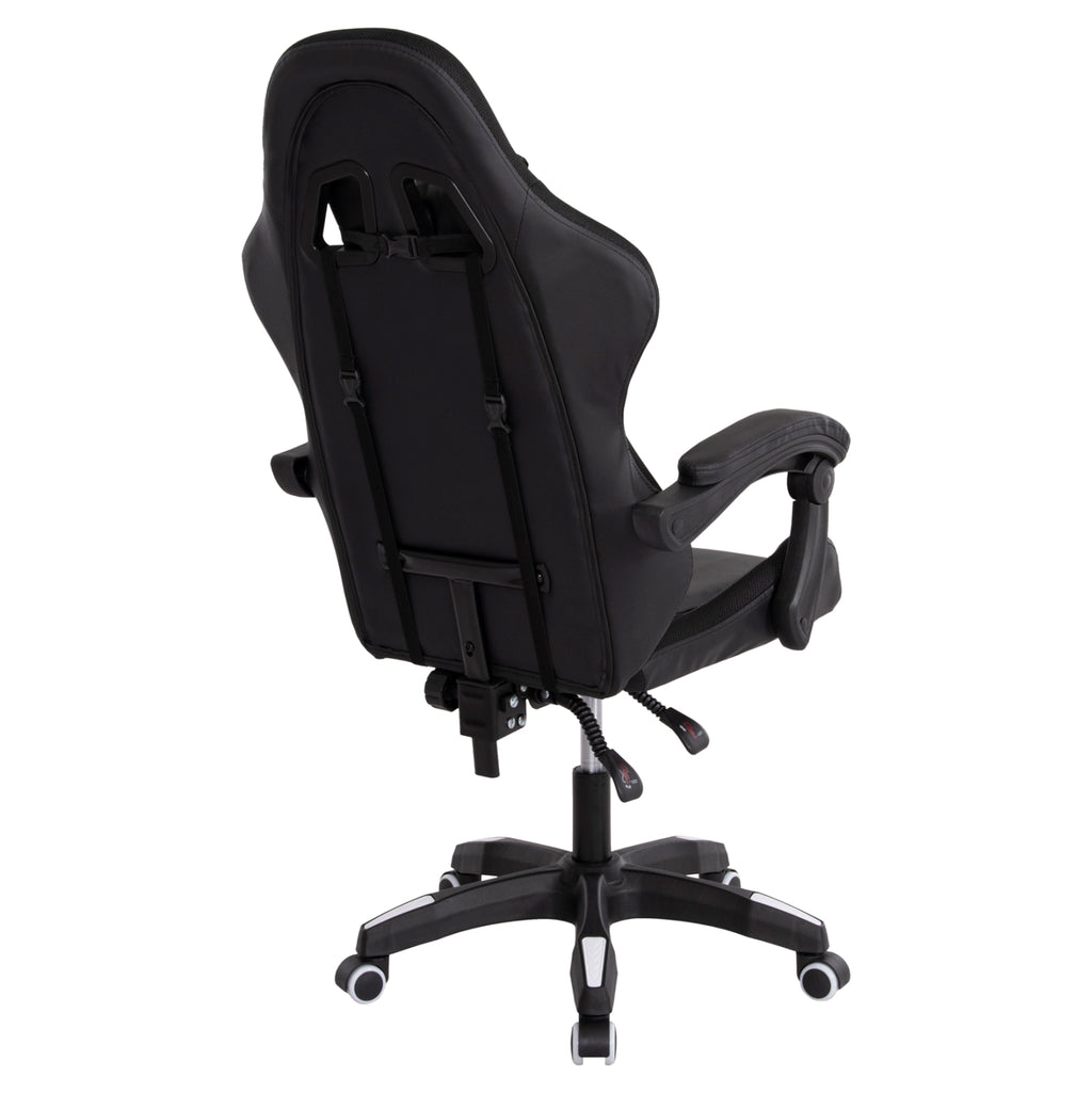 ΠΟΛΥΘΡΟΝΑ GAMING DARREN HM1203.04 ΜΑΥΡΟ-ΛΕΥΚΟ PVC 58.5x100x120Υεκ.