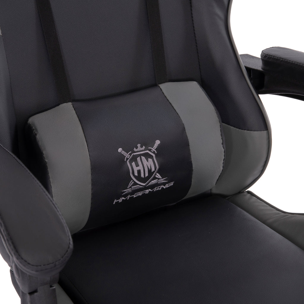 ΠΟΛΥΘΡΟΝΑ GAMING DARREN HM1203.10 ΜΑΥΡΟ-ΓΚΡΙ PVC 60x60x120Υεκ.