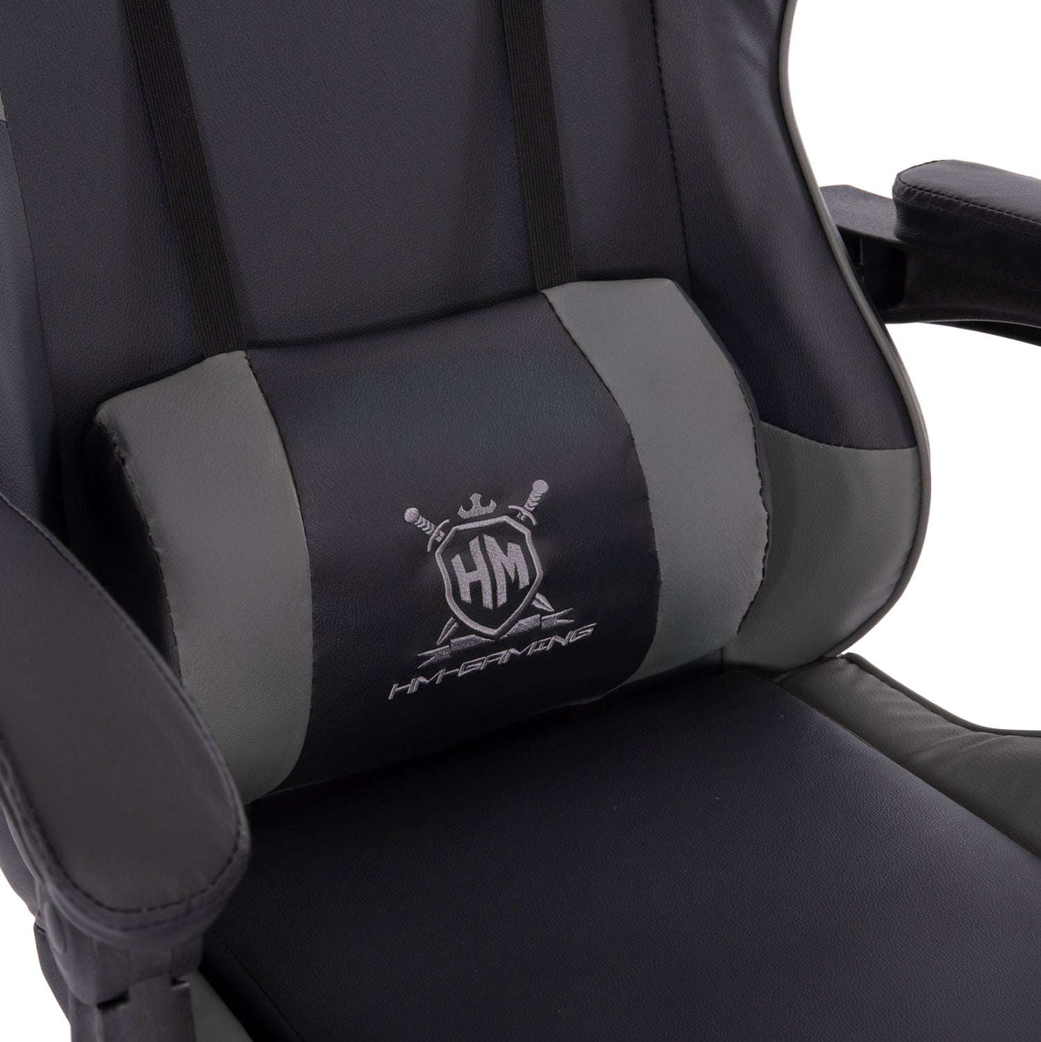 ΠΟΛΥΘΡΟΝΑ GAMING DARREN HM1203.10 ΜΑΥΡΟ-ΓΚΡΙ PVC 60x60x120Υεκ.