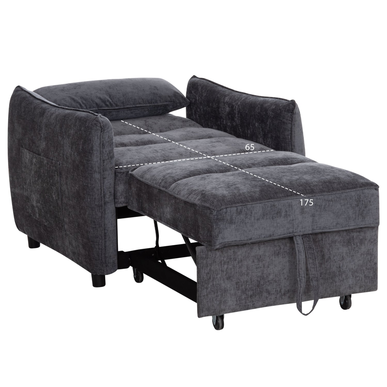ΠΟΛΥΘΡΟΝΑ-ΚΡΕΒΑΤΙ ORYN HM3307.01 ΓΚΡΙ ΥΦΑΣΜΑ 85x88x78Υεκ.