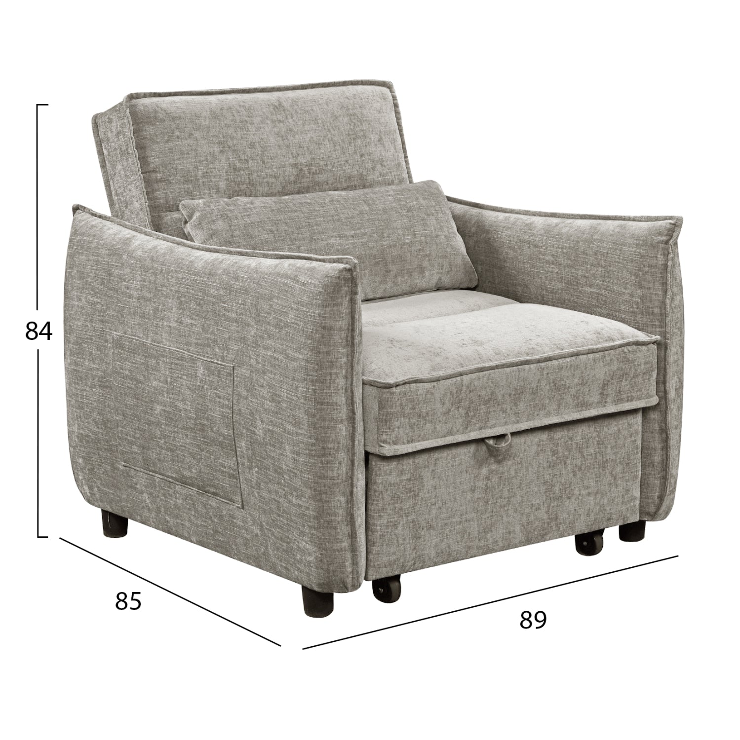 ΠΟΛΥΘΡΟΝΑ-ΚΡΕΒΑΤΙ ORYN HM3307.03 ΜΠΕΖ ΥΦΑΣΜΑ 89x85x84Υεκ.