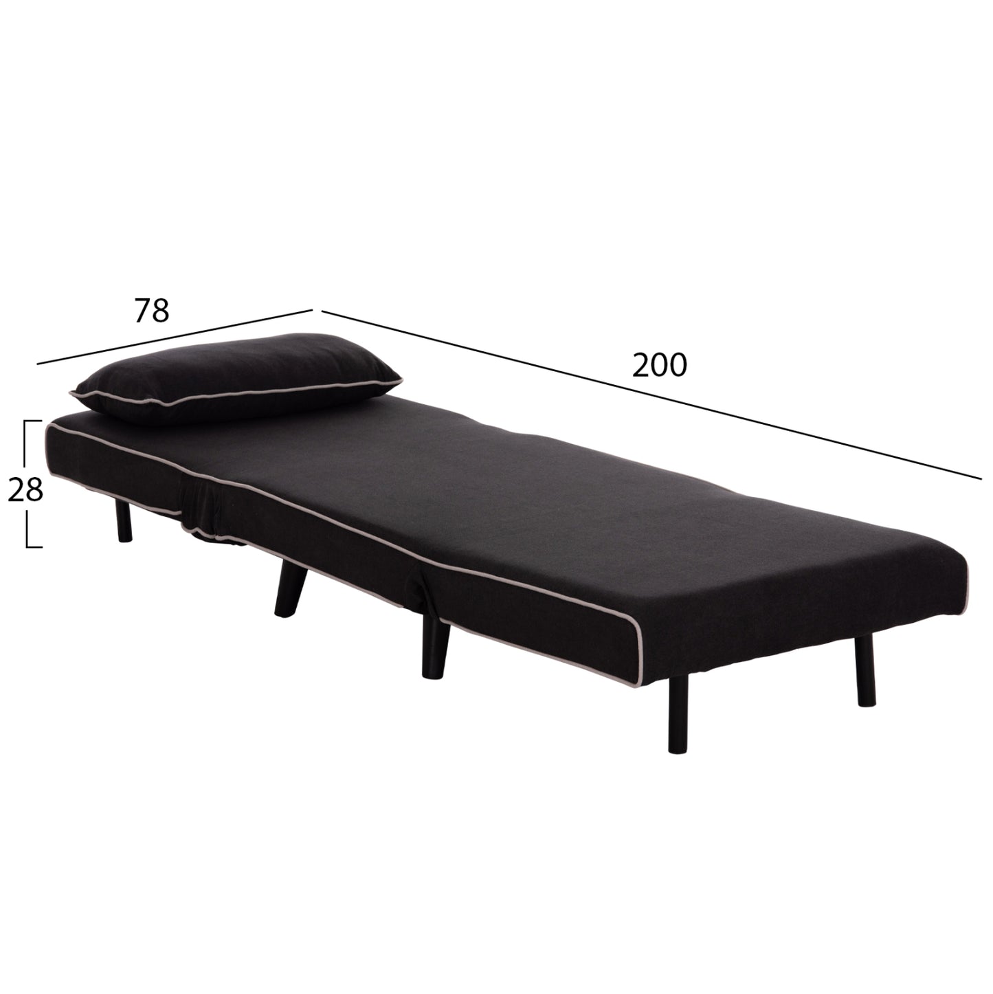 ΠΟΛΥΘΡΟΝΑ ΚΡΕΒΑΤΙ BRAXTON HM8425.03 ΜΑΥΡΟ ΥΦΑΣΜΑ 78x88x78Υεκ.