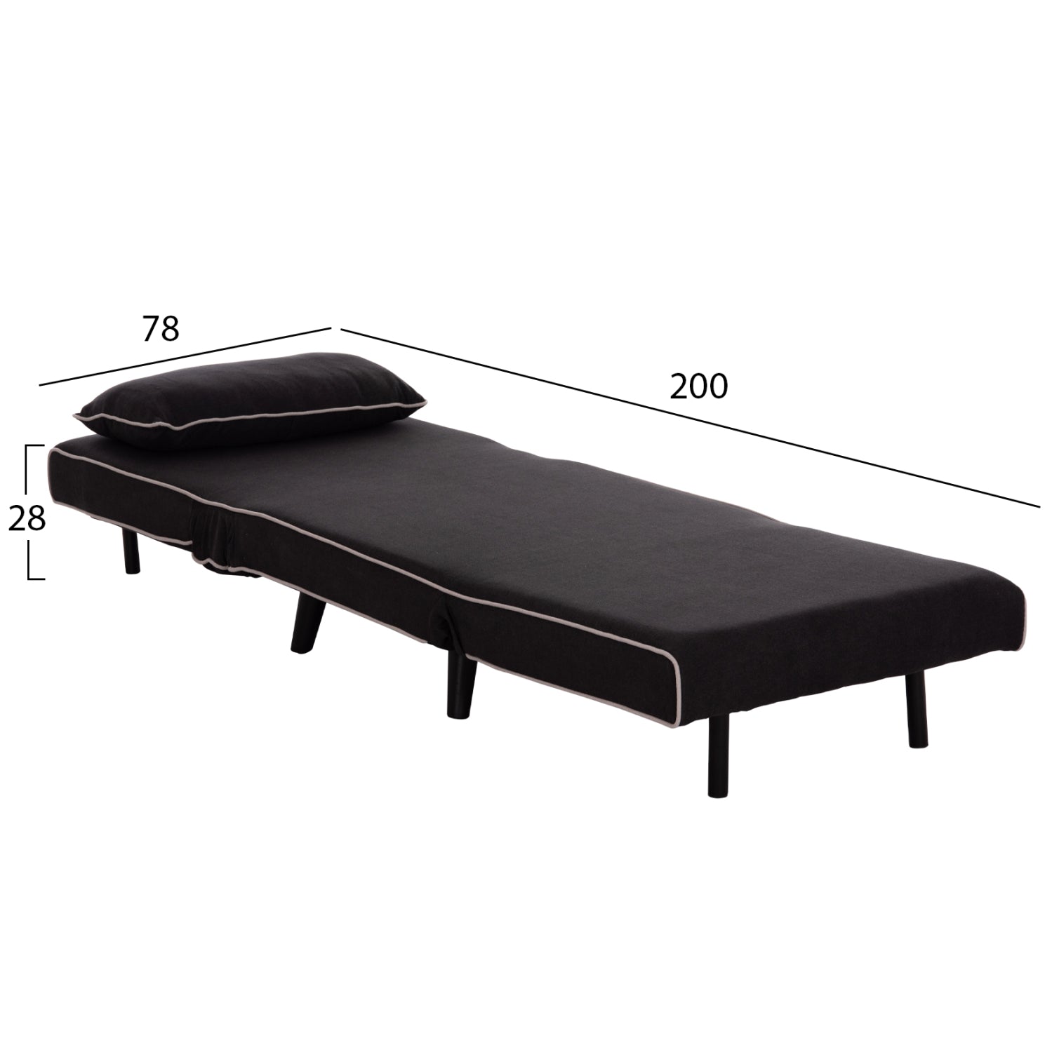 ΠΟΛΥΘΡΟΝΑ ΚΡΕΒΑΤΙ BRAXTON HM8425.03 ΜΑΥΡΟ ΥΦΑΣΜΑ 78x88x78Υεκ.