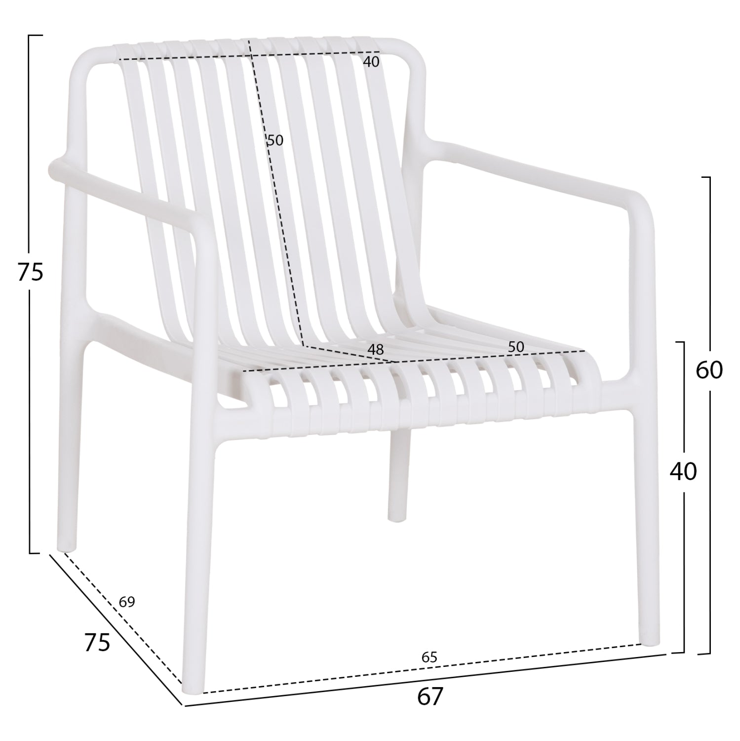 ΠΟΛΥΘΡΟΝΑ LOUNGE ΕΞΩΤ.ΧΩΡΟΥ MALEN HM6626.01 ΛΕΥΚΟ ΠΟΛΥΠΡΟΠΥΛΕΝΙΟ 67x75x75Υεκ