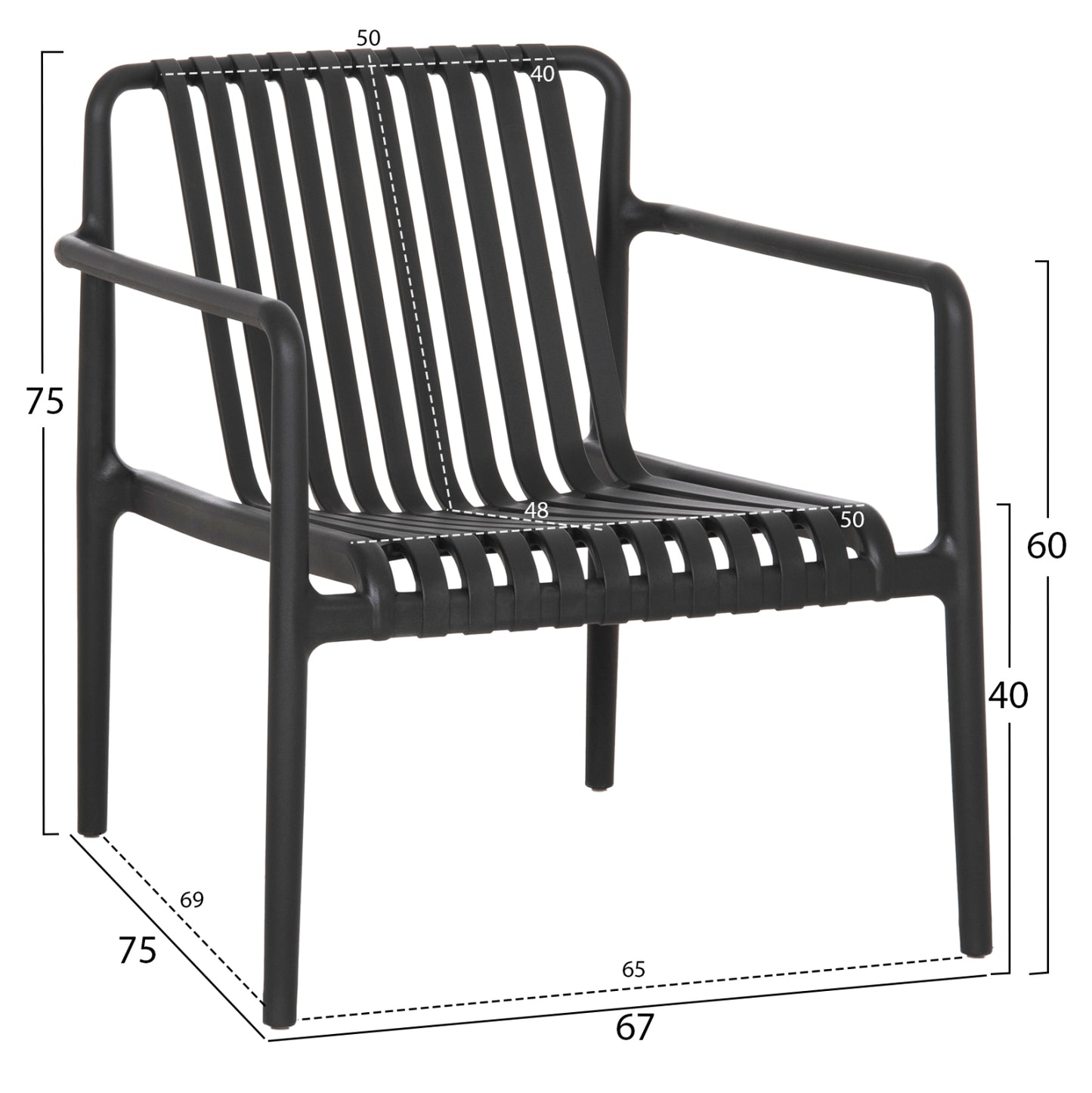 ΠΟΛΥΘΡΟΝΑ LOUNGE ΕΞΩΤ.ΧΩΡΟΥ MALEN HM6626.02 ΜΑΥΡΟ ΠΟΛΥΠΡΟΠΥΛΕΝΙΟ 67x75x75Υεκ