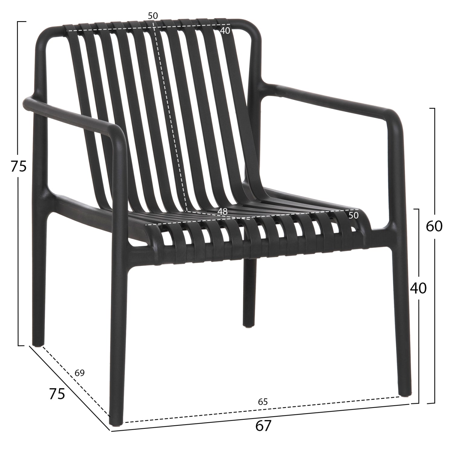 ΠΟΛΥΘΡΟΝΑ LOUNGE ΕΞΩΤ.ΧΩΡΟΥ MALEN HM6626.02 ΜΑΥΡΟ ΠΟΛΥΠΡΟΠΥΛΕΝΙΟ 67x75x75Υεκ