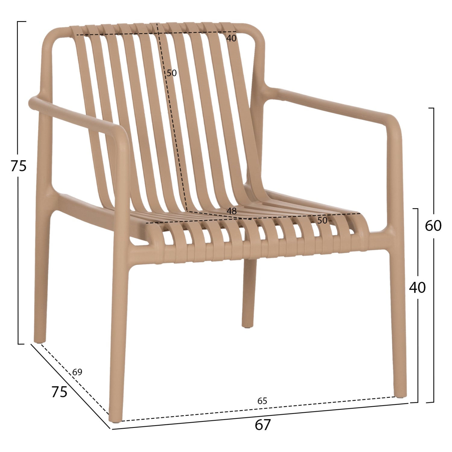 ΠΟΛΥΘΡΟΝΑ LOUNGE ΕΞΩΤ.ΧΩΡΟΥ MALEN HM6626.04 ΚΑΠΟΥΤΣΙΝΟ ΠΟΛΥΠΡΟΠΥΛΕΝΙΟ 67x75x75Υεκ