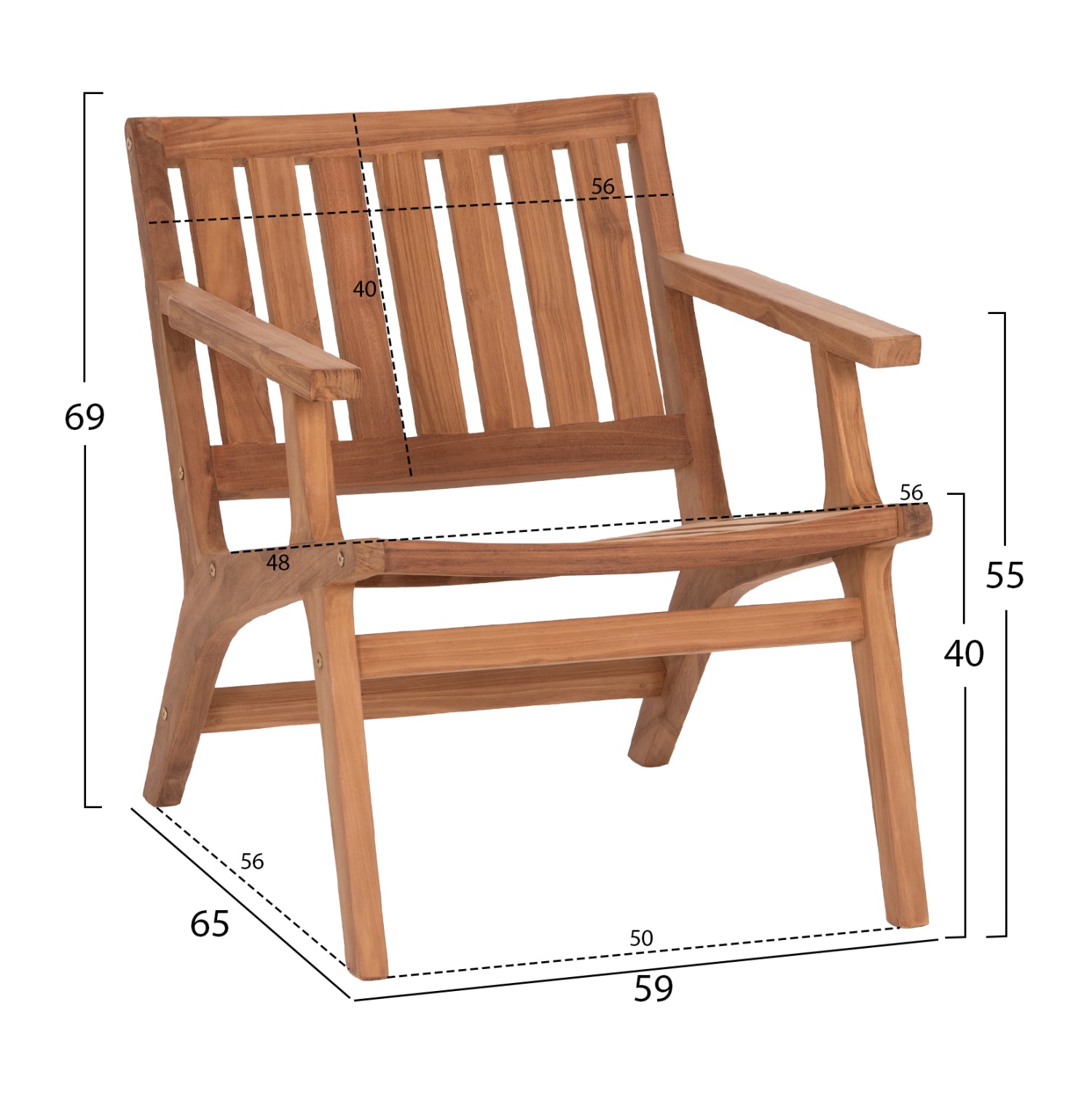 ΠΟΛΥΘΡΟΝΑ LOUNGE ARANIA HM6617 ΞΥΛΟ TEAK ΣΕ ΦΥΣΙΚΟ 59x65x69Υεκ.