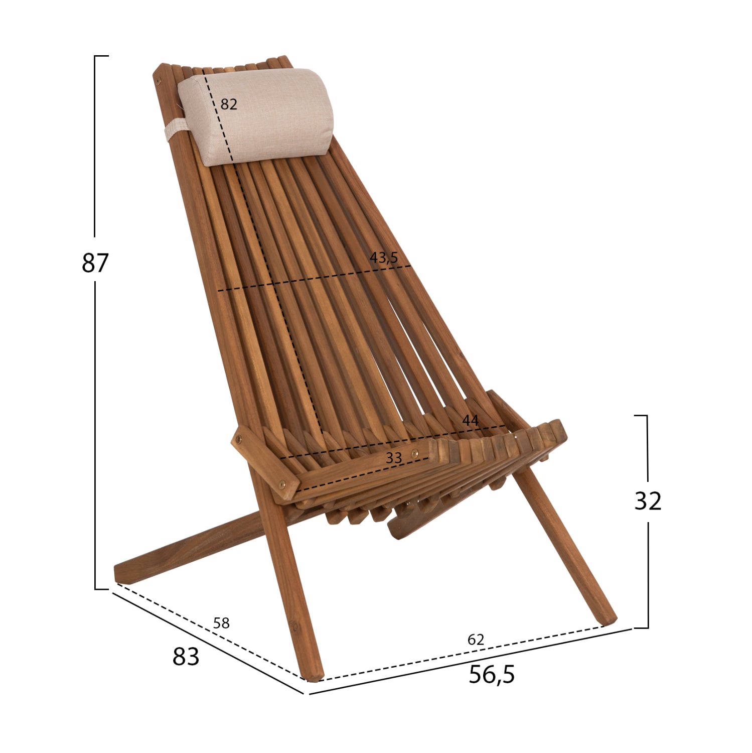 ΠΟΛΥΘΡΟΝΑ LOUNGE ΜΕ ΜΑΞΙΛΑΡΑΚΙ ΠΤΥΣΣΟΜΕΝΗ SHIGAN HM6530 ΞΥΛΟ ΑΚΑΚΙΑΣ 56.5x83x87Υεκ