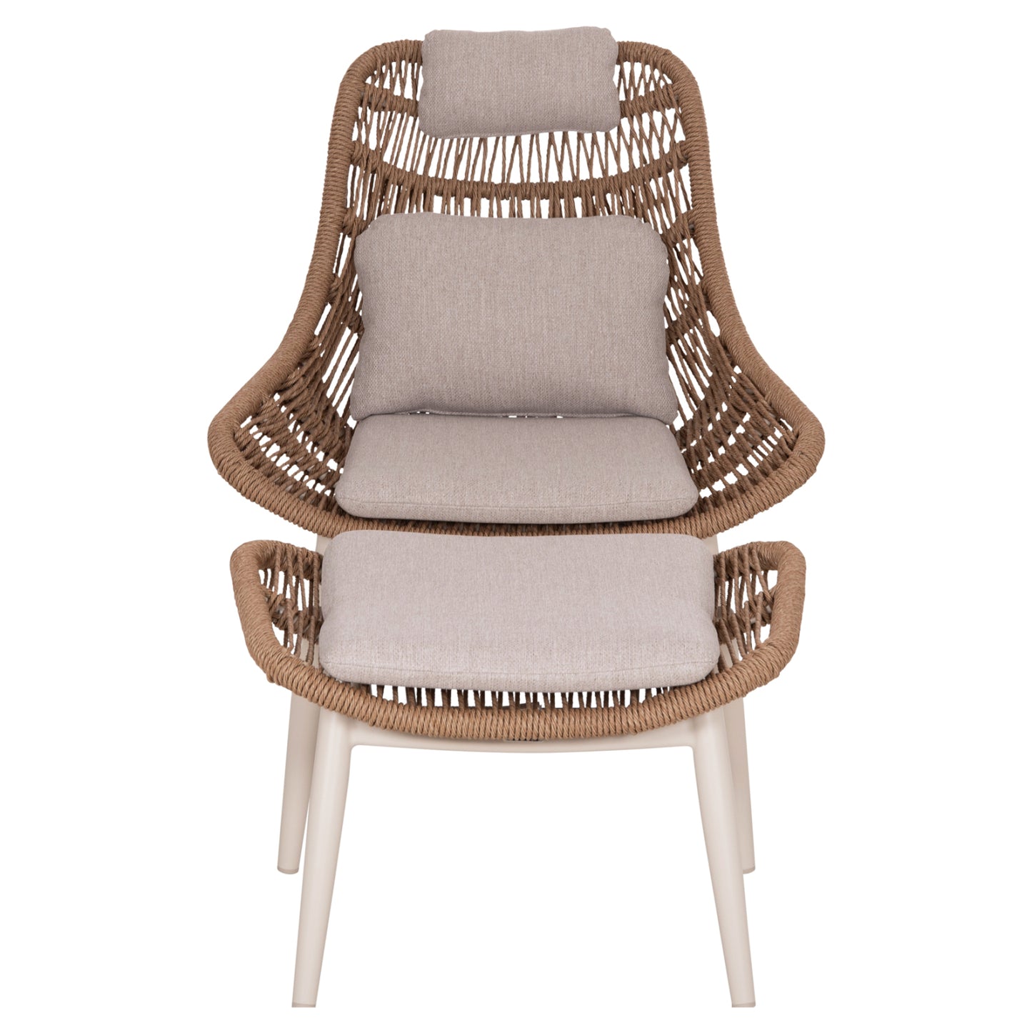 ΠΟΛΥΘΡΟΝΑ LOUNGE ΜΕ ΥΠΟΠΟΔΙΟ REMVAZZO HM6561.02 ΑΛΟΥΜΙΝΙΟ ΜΠΕΖ--WICKER 90x85x96Υεκ