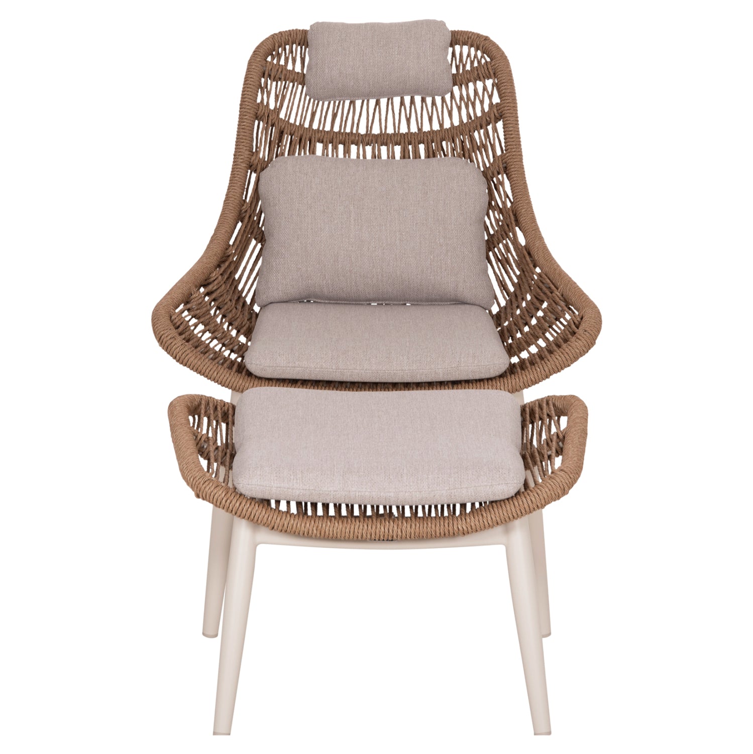 ΠΟΛΥΘΡΟΝΑ LOUNGE ΜΕ ΥΠΟΠΟΔΙΟ REMVAZZO HM6561.02 ΑΛΟΥΜΙΝΙΟ ΜΠΕΖ--WICKER 90x85x96Υεκ