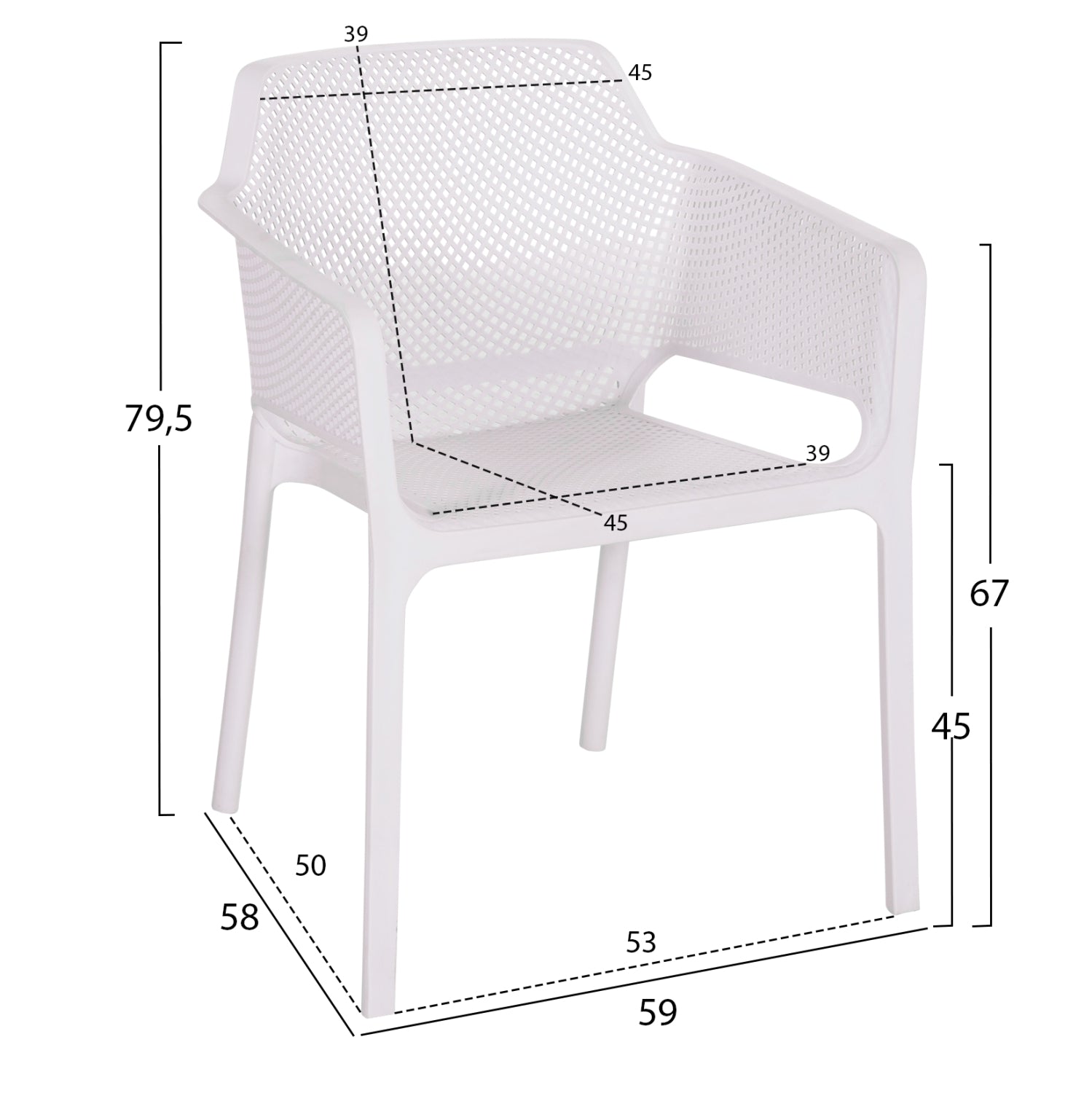 ΠΟΛΥΘΡΟΝΑ ΠΟΛΥΠΡΟΠΥΛΕΝΙΟΥ JOHN HM6103.01 ΛΕΥΚΗ 59x58x79.5Υεκ.