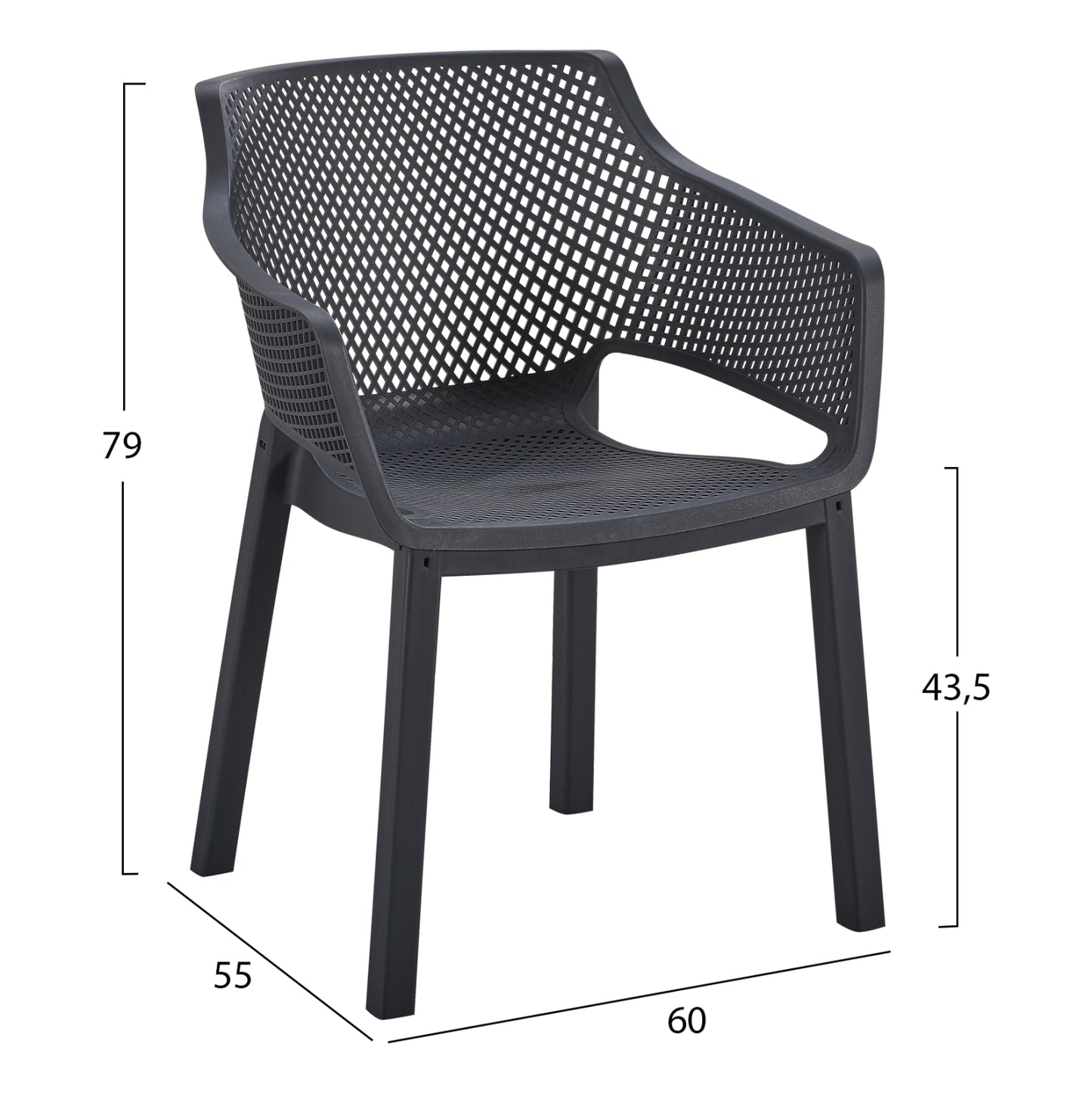 ΠΟΛΥΘΡΟΝΑ ΠΟΛΥΠΡΟΠΥΛΕΝΙΟΥ PEGGY HM6368.02 ΜΑΥΡΟ 60x55x79Υεκ