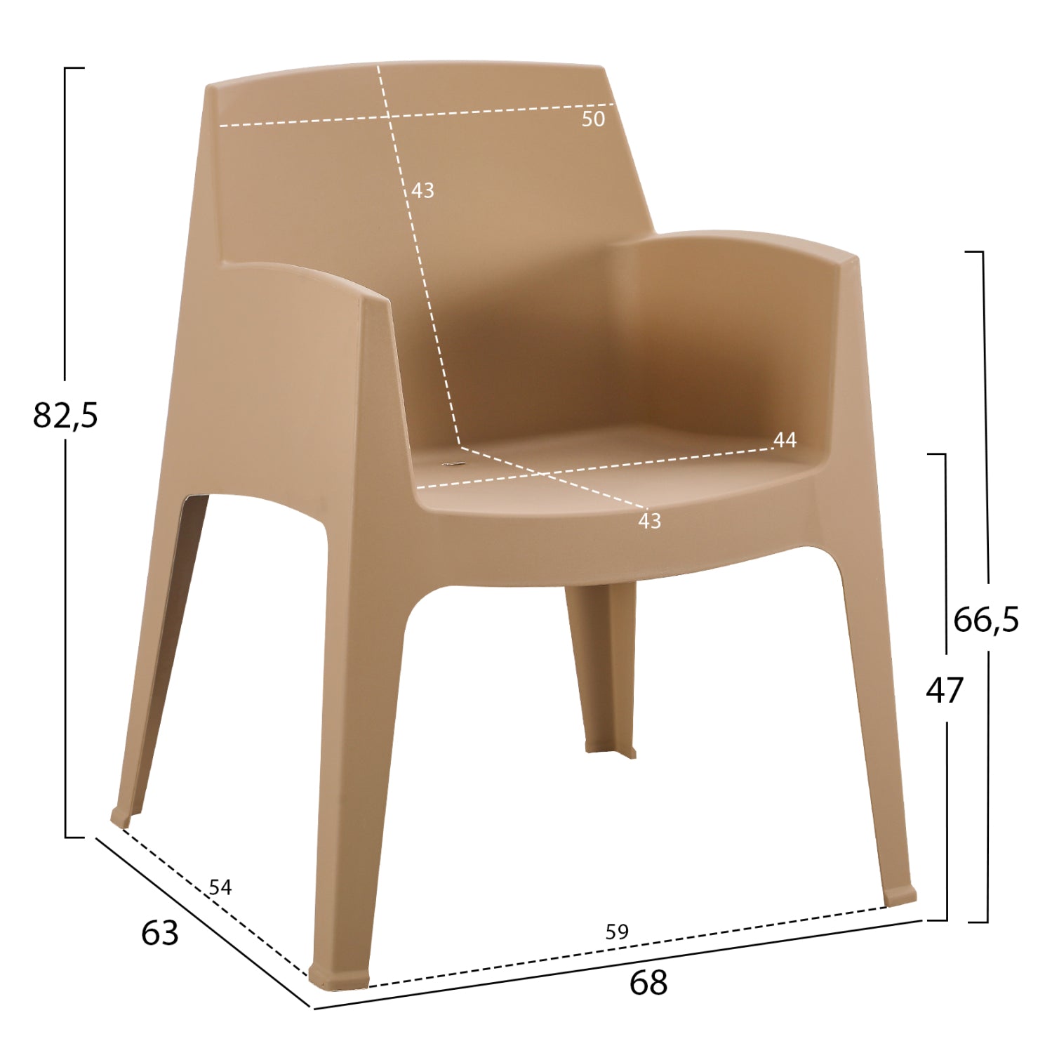 ΠΟΛΥΘΡΟΝΑ ΠΟΛΥΠΡΟΠΥΛΕΝΙΟΥ SLEEK HM6370.03 ΚΑΠΟΥΤΣΙΝΟ 68x63x82,5Υεκ.