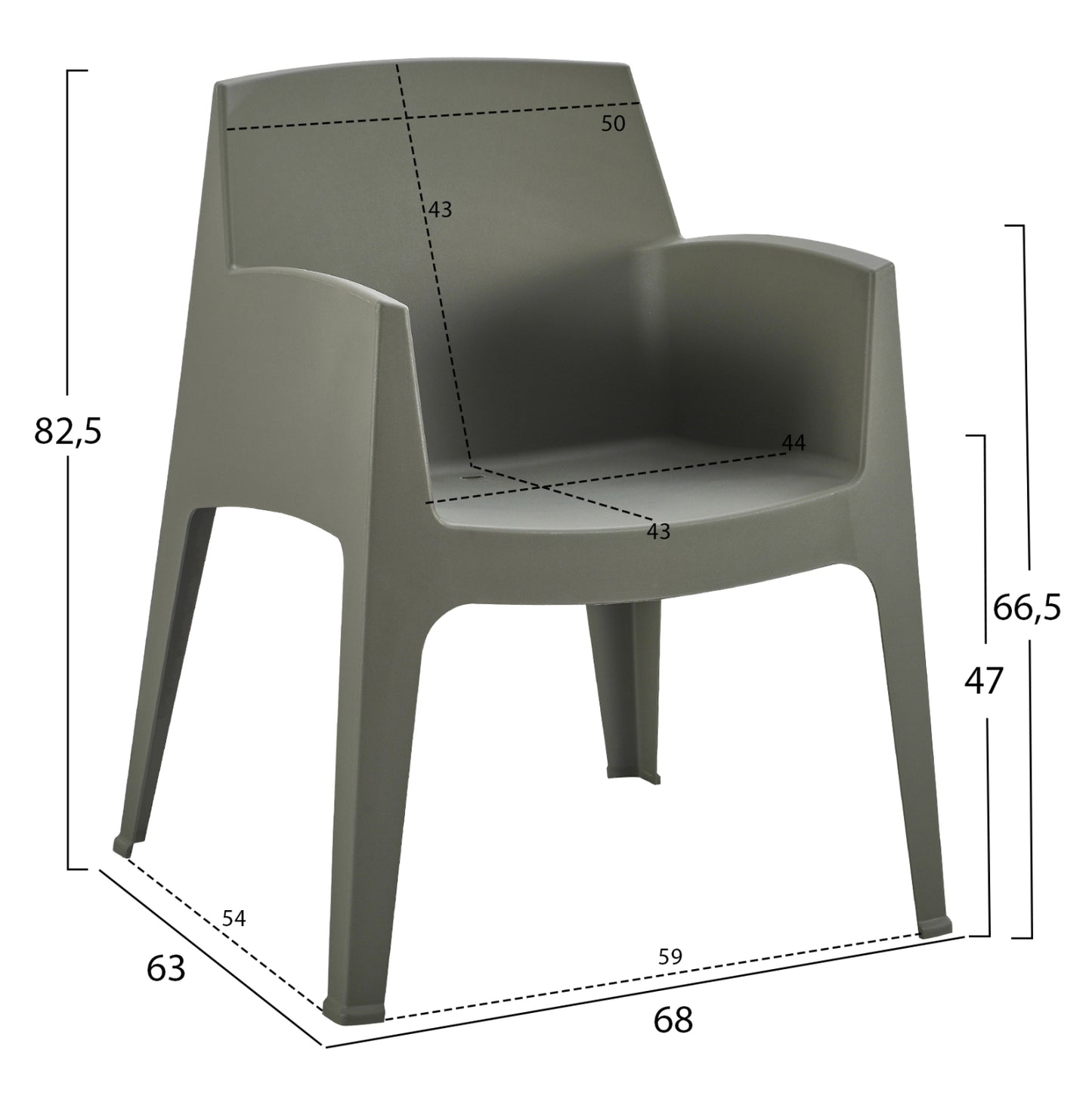 ΠΟΛΥΘΡΟΝΑ ΠΟΛΥΠΡΟΠΥΛΕΝΙΟΥ SLEEK HM6370.05 DARK OLIVE GREEN 68x63x82,5Υεκ.