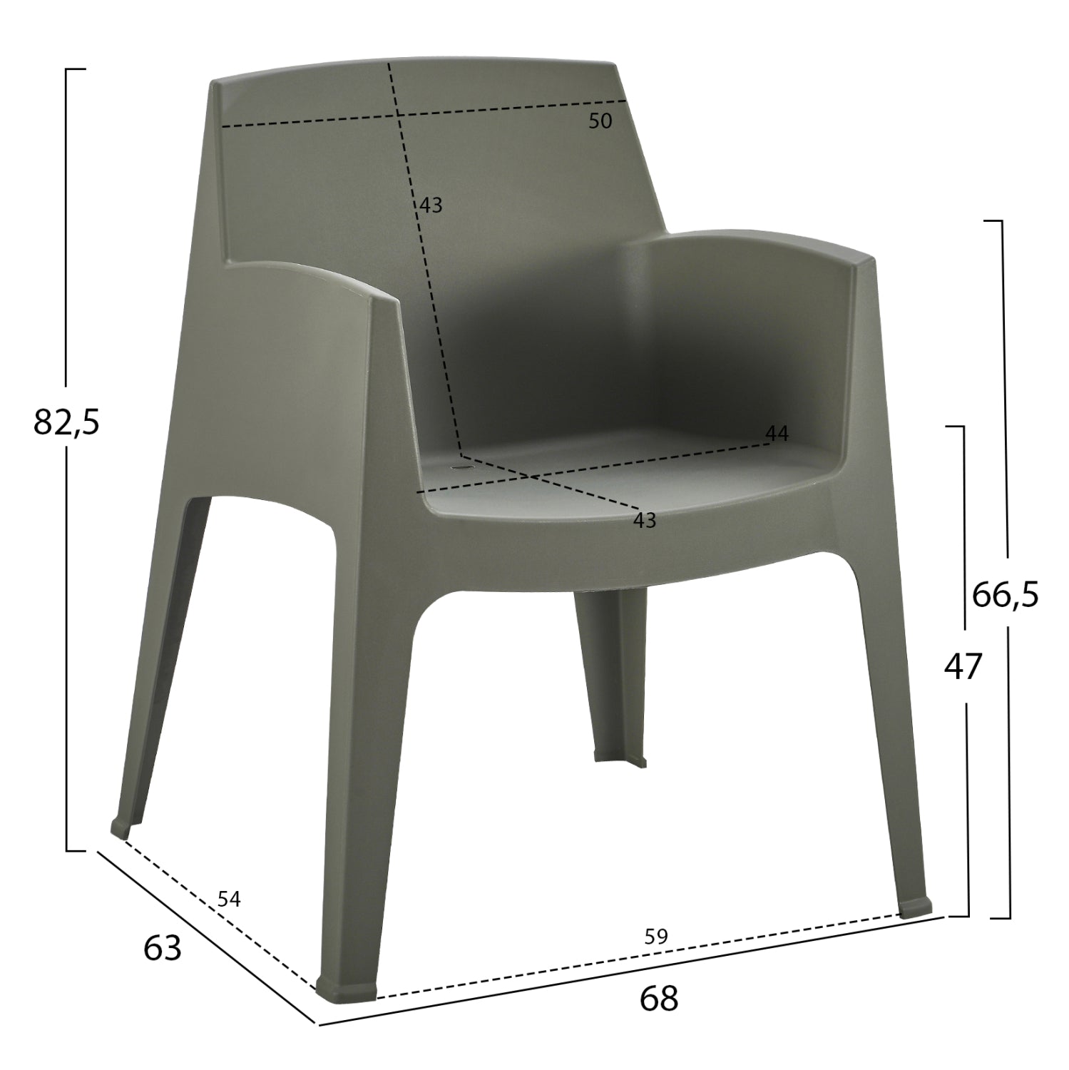 ΠΟΛΥΘΡΟΝΑ ΠΟΛΥΠΡΟΠΥΛΕΝΙΟΥ SLEEK HM6370.05 DARK OLIVE GREEN 68x63x82,5Υεκ.