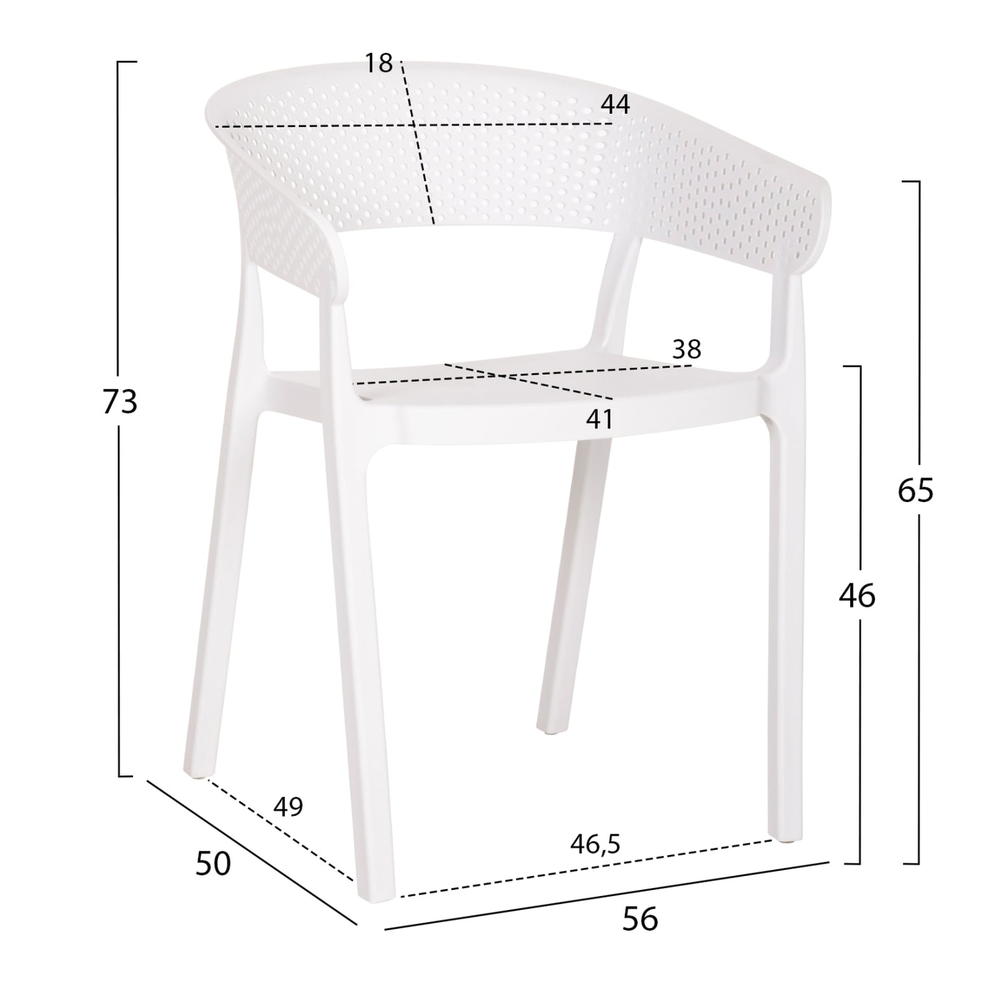 ΠΟΛΥΘΡΟΝΑ ΠΟΛΥΠΡΟΠΥΛΕΝΙΟΥ PERFOE HM5941.01 ΛΕΥΚΗ 56x50x73Υεκ.