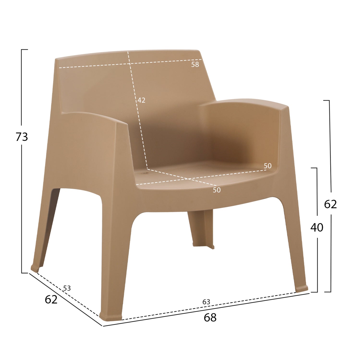 ΠΟΛΥΘΡΟΝΑ ΠΟΛΥΠΡΟΠΥΛΕΝΙΟΥ LOUNGE SLEEK HM6365.03 CAPPUCCINO 62x68x73Υεκ.