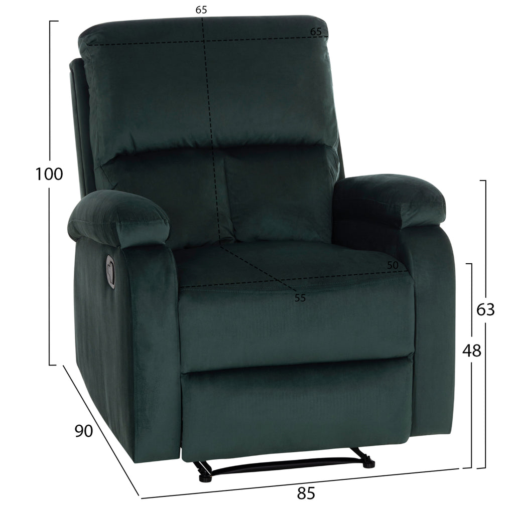 ΠΟΛΥΘΡΟΝΑ RELAX DIONI HM3296.05 ΠΡΑΣΙΝΟ ΒΕΛΟΥΔΟ 85x90x100Υεκ.