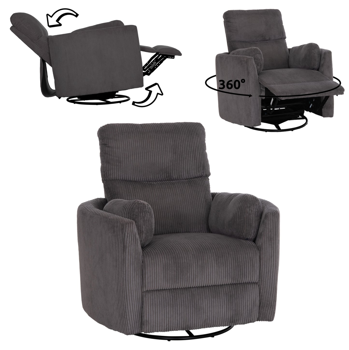 ΠΟΛΥΘΡΟΝΑ ΘΗΛΑΣΜΟΥ/RELAX VELMORA HM3300.01 ΓΚΡΙ ΚΟΤΛΕ ΥΦΑΣΜΑ 100x90x100Υεκ
